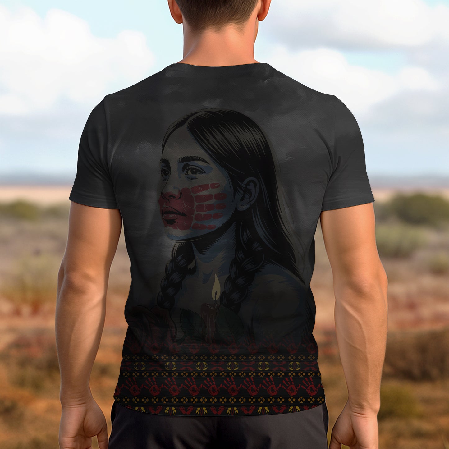 3D T-Shirt - MMIW No More Stolen Sisters Red Hand
