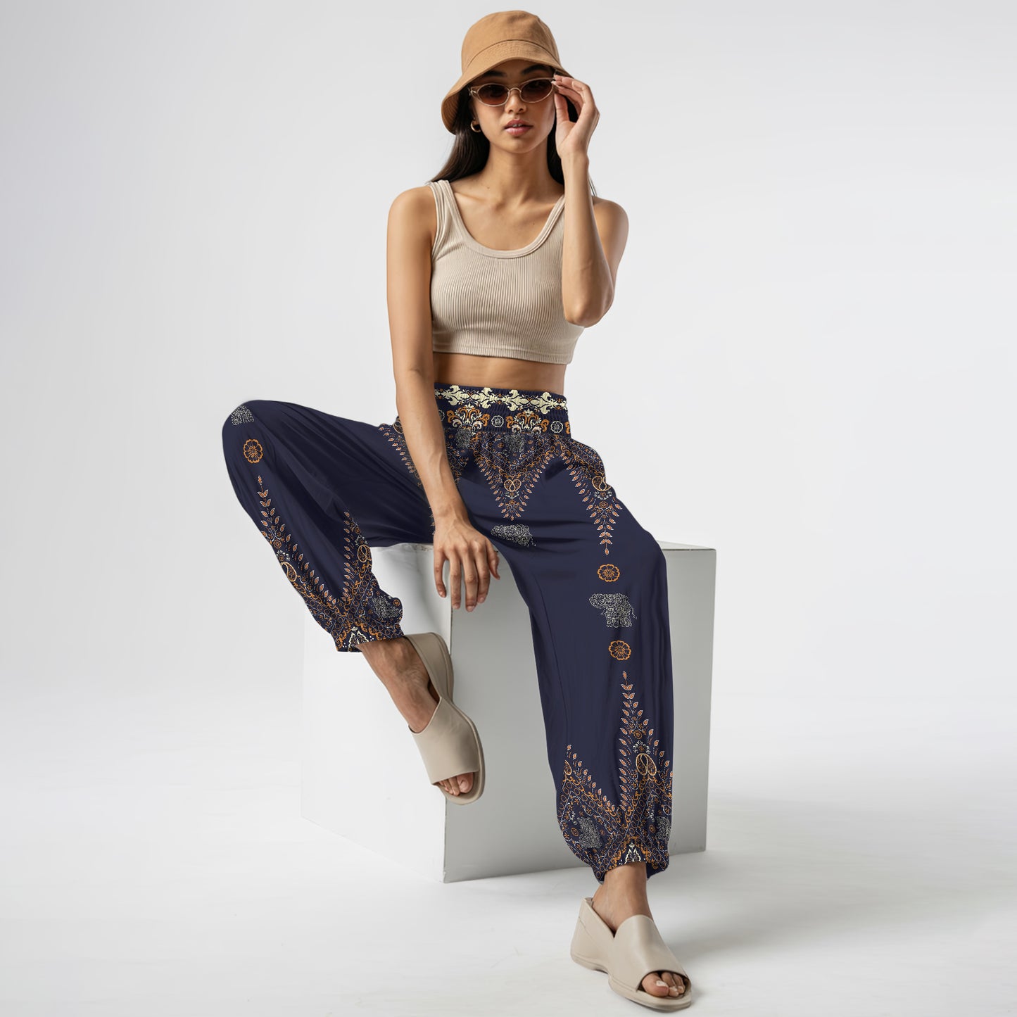 Elephant Vibe Harem Pants – Boho Yoga Pants with Pockets 15