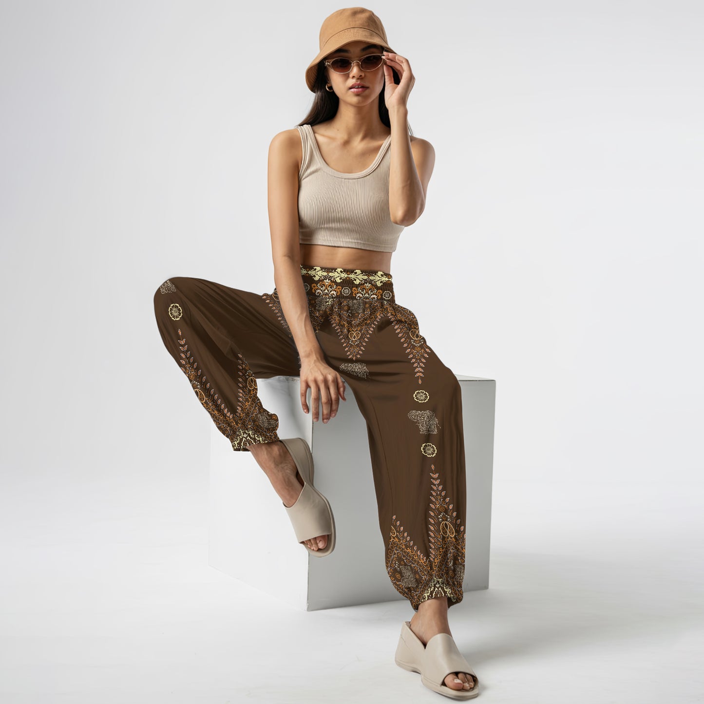 Elephant Vibe Harem Pants – Boho Yoga Pants with Pockets 15