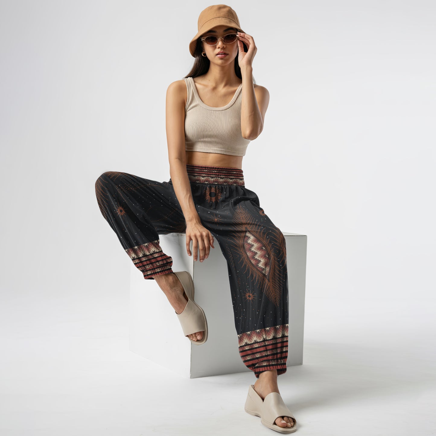 Boho Print Harem Pants – Yoga Boho Clothes with Pockets