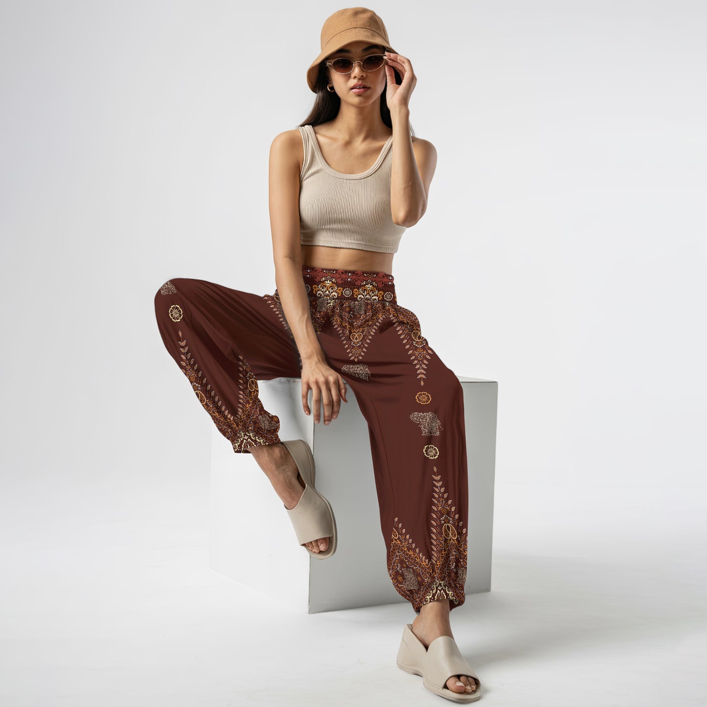 Elephant Vibe Harem Pants – Boho Yoga Pants with Pockets 15
