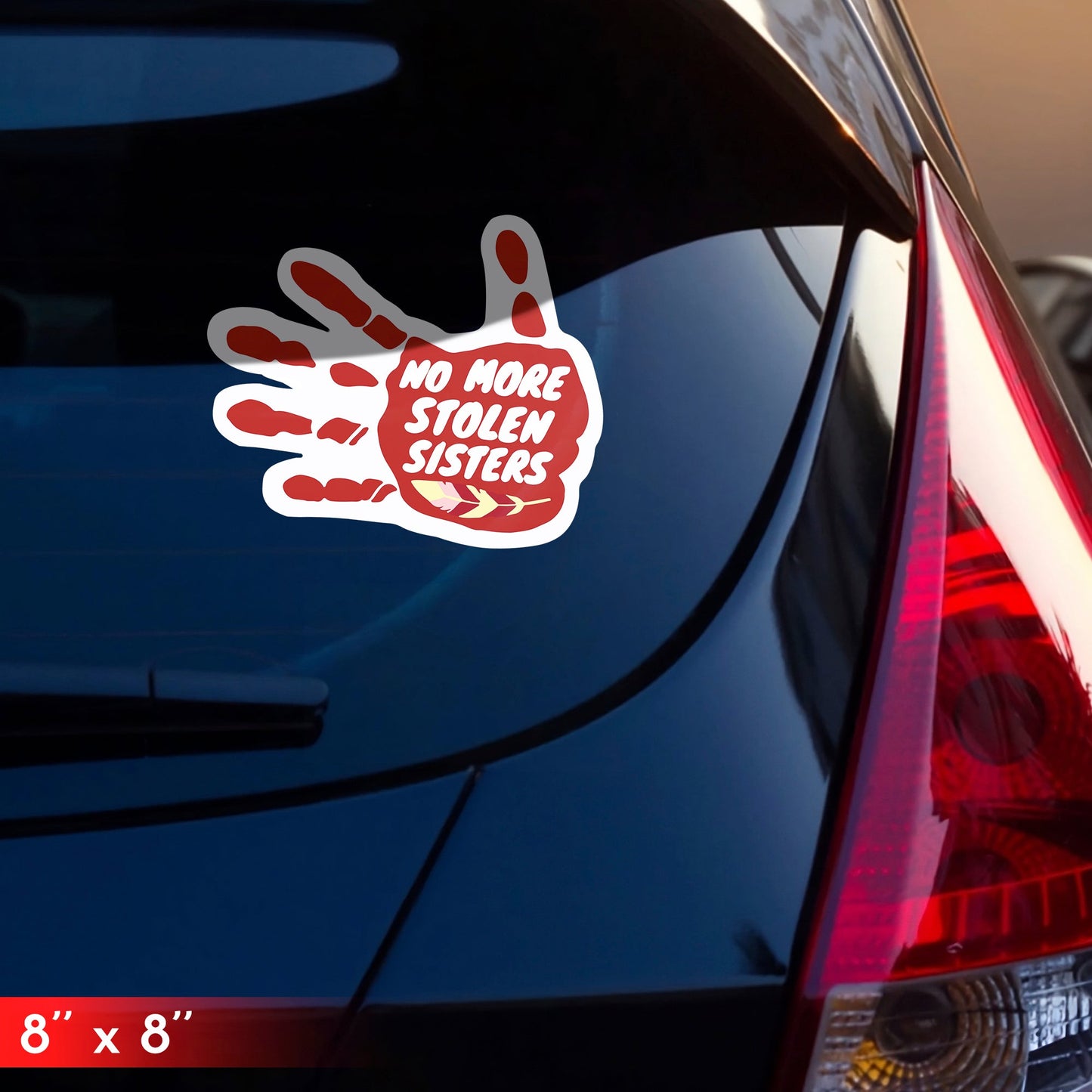 No More Stolen Sisters Car Decal - Car Decal - MMIW Red Hand
