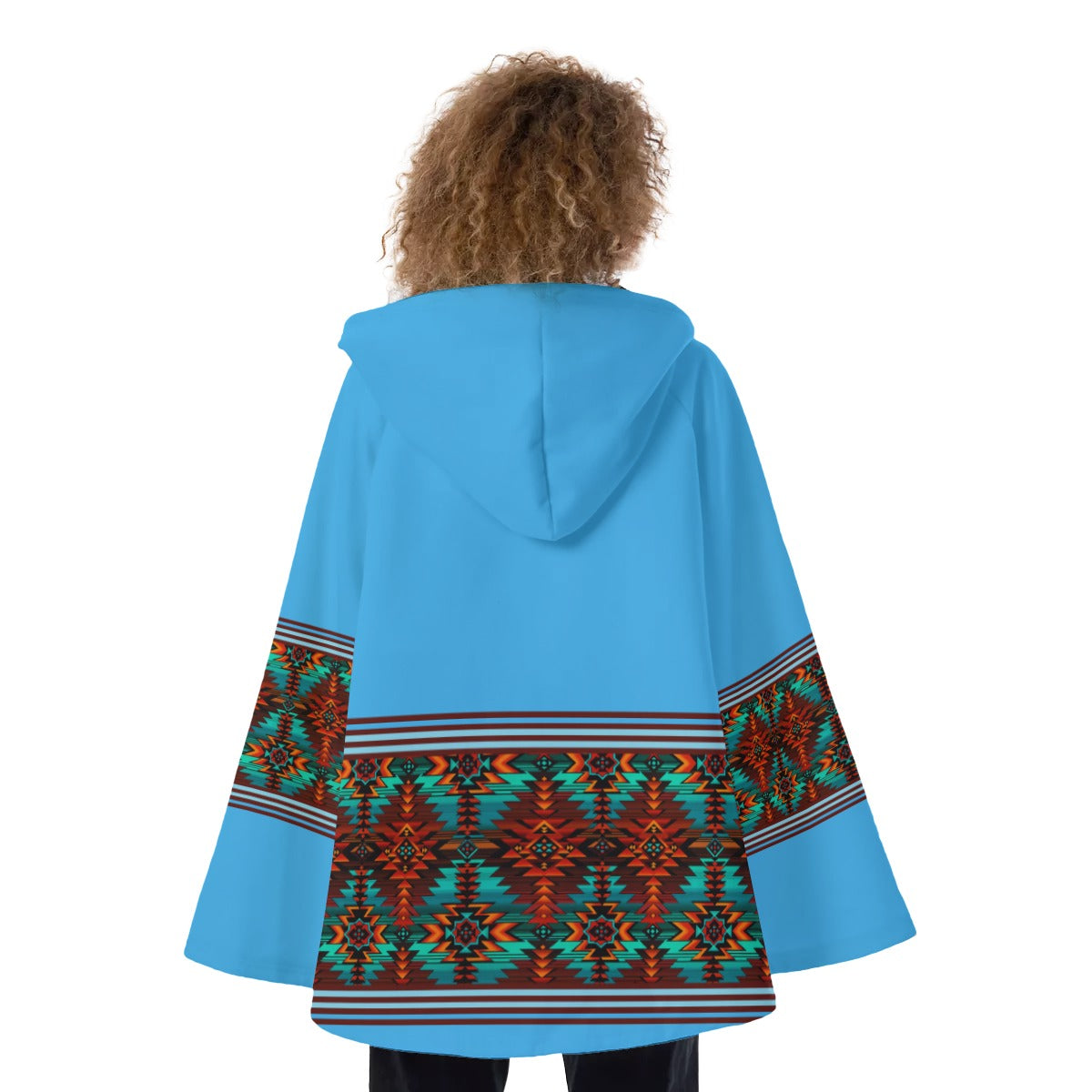 Fashion Women Pattern Button Coat Print Hooded Jacket Outerwear 03