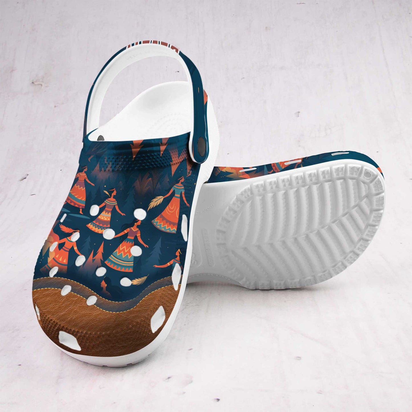 Custom Name Native Clogs with Tribal Design – Ideal Family Gift for All Ages