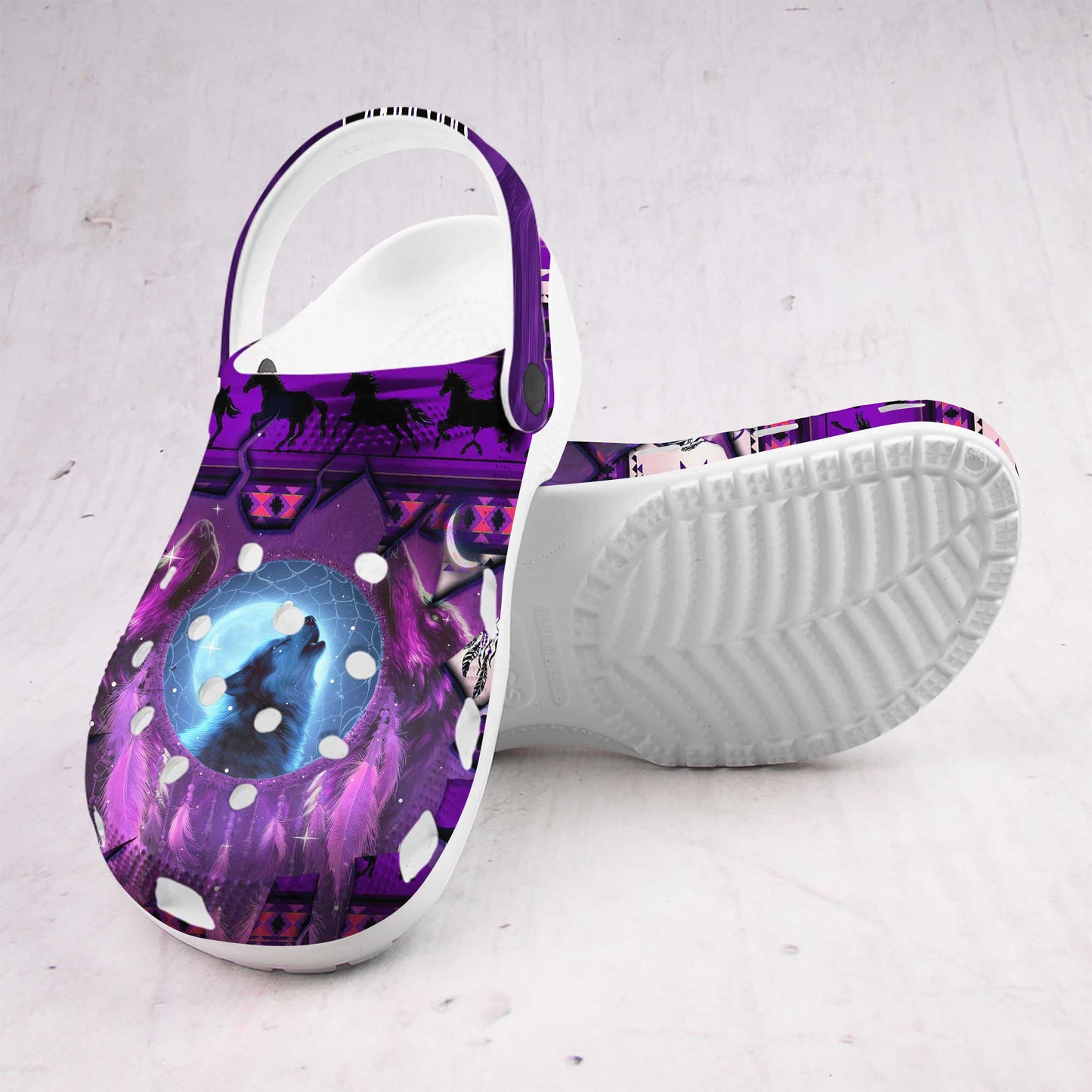 Custom Name Native Wolf Clogs – A Magical Family Gift Honoring the Spirit Within
