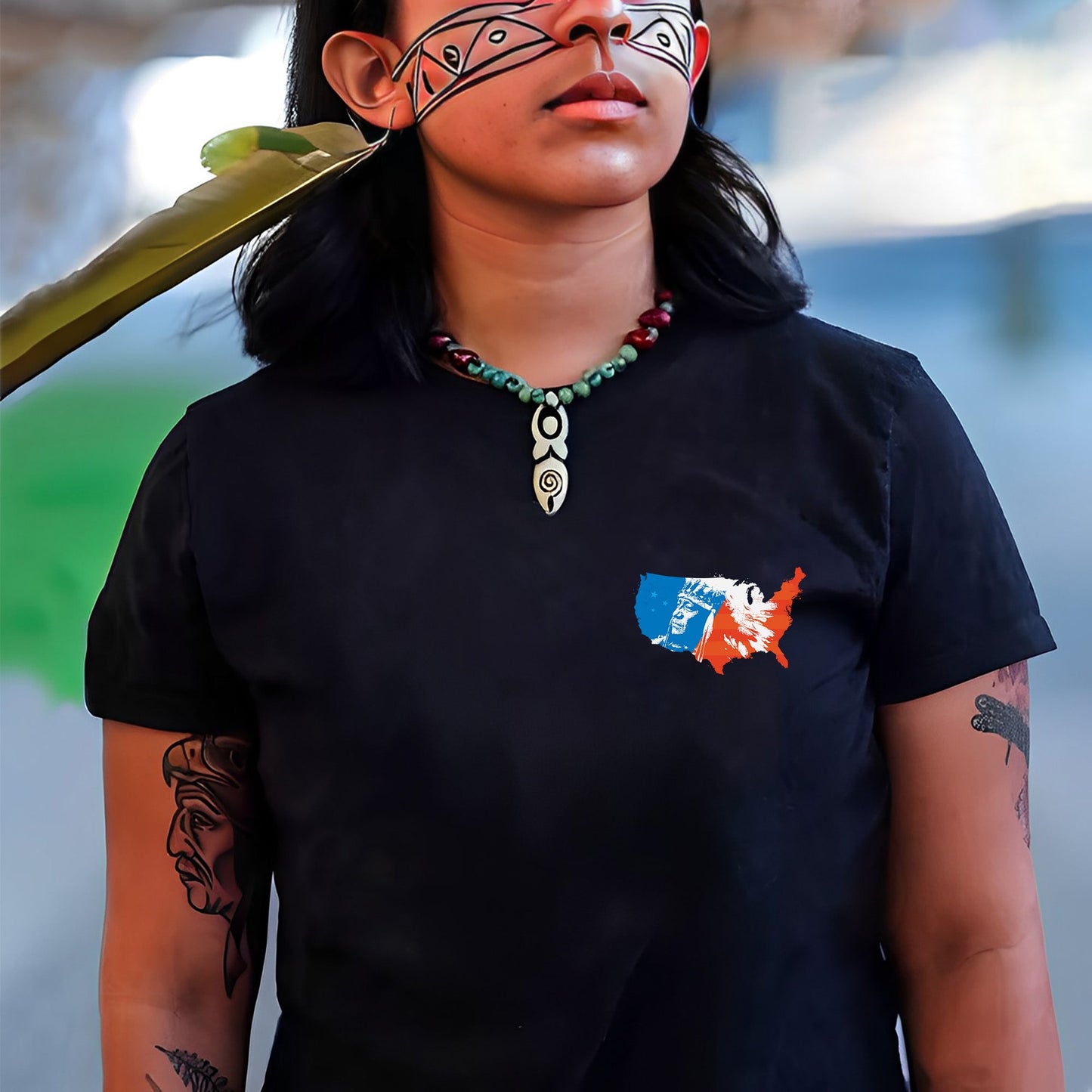 NO ONE IS ILLEGAL ON STOLEN LAND. WE WALK ON NATIVE LAND 22 - Two sides - Unisex T-Shirt/T-Shirt V-Neck/Hoodie/Sweatshirt