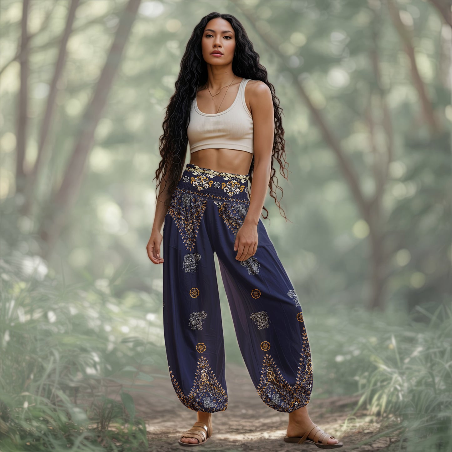 Elephant Vibe Harem Pants – Boho Yoga Pants with Pockets 15