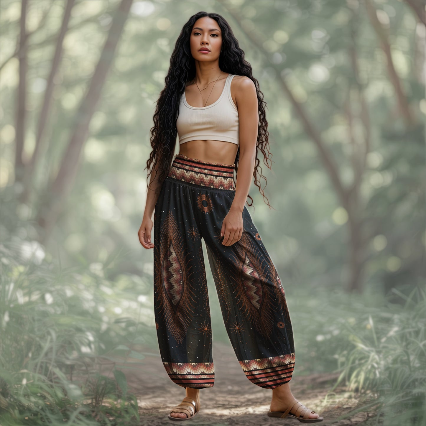 Boho Print Harem Pants – Yoga Boho Clothes with Pockets