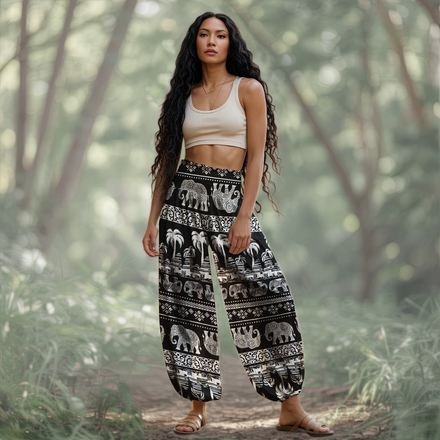 Elephant Harem Pants – Boho Yoga Pants with Pockets 09