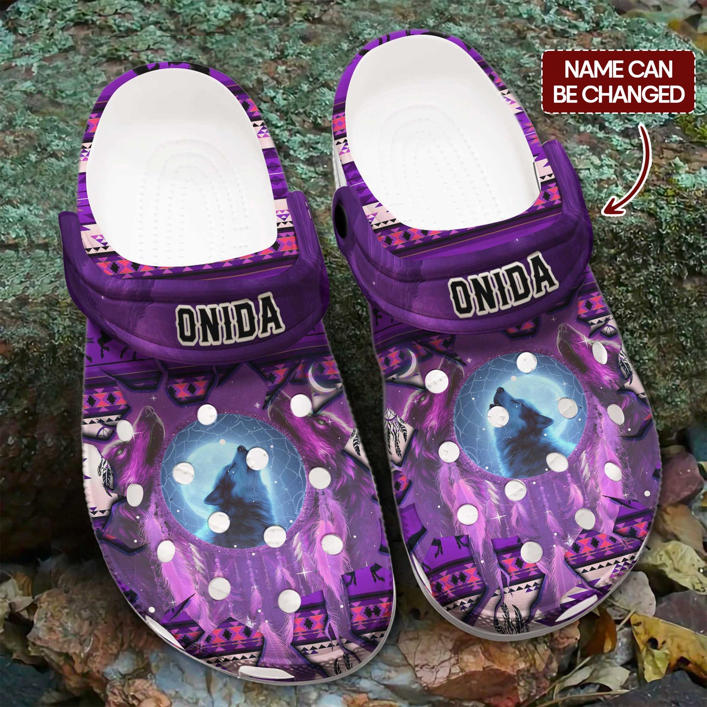 Custom Name Native Wolf Clogs – A Magical Family Gift Honoring the Spirit Within