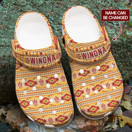 Custom Name Native Pattern Clogs – Warm & Unique Gift for the Whole Family