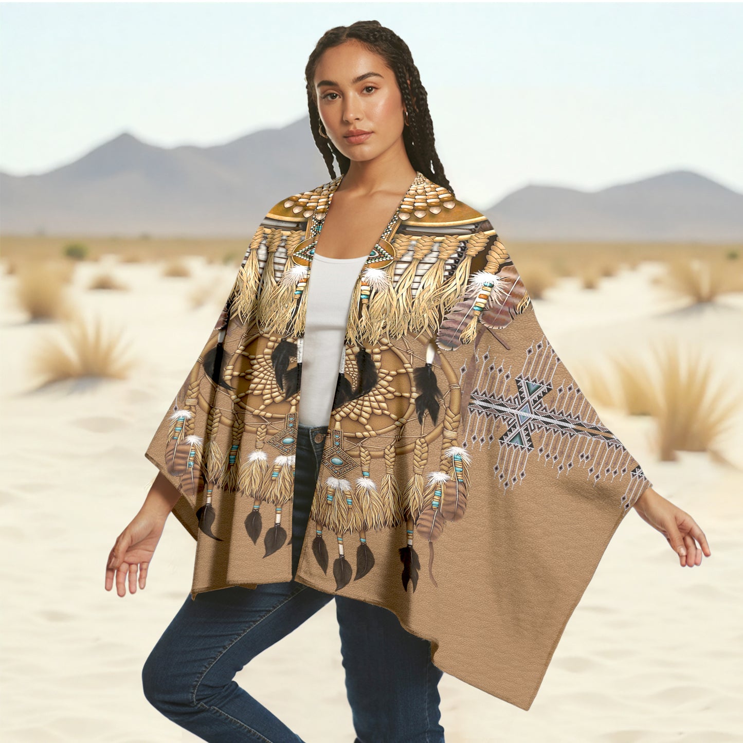 Poncho Mystic Wolf Dream – Embrace the Moonlight Spirit