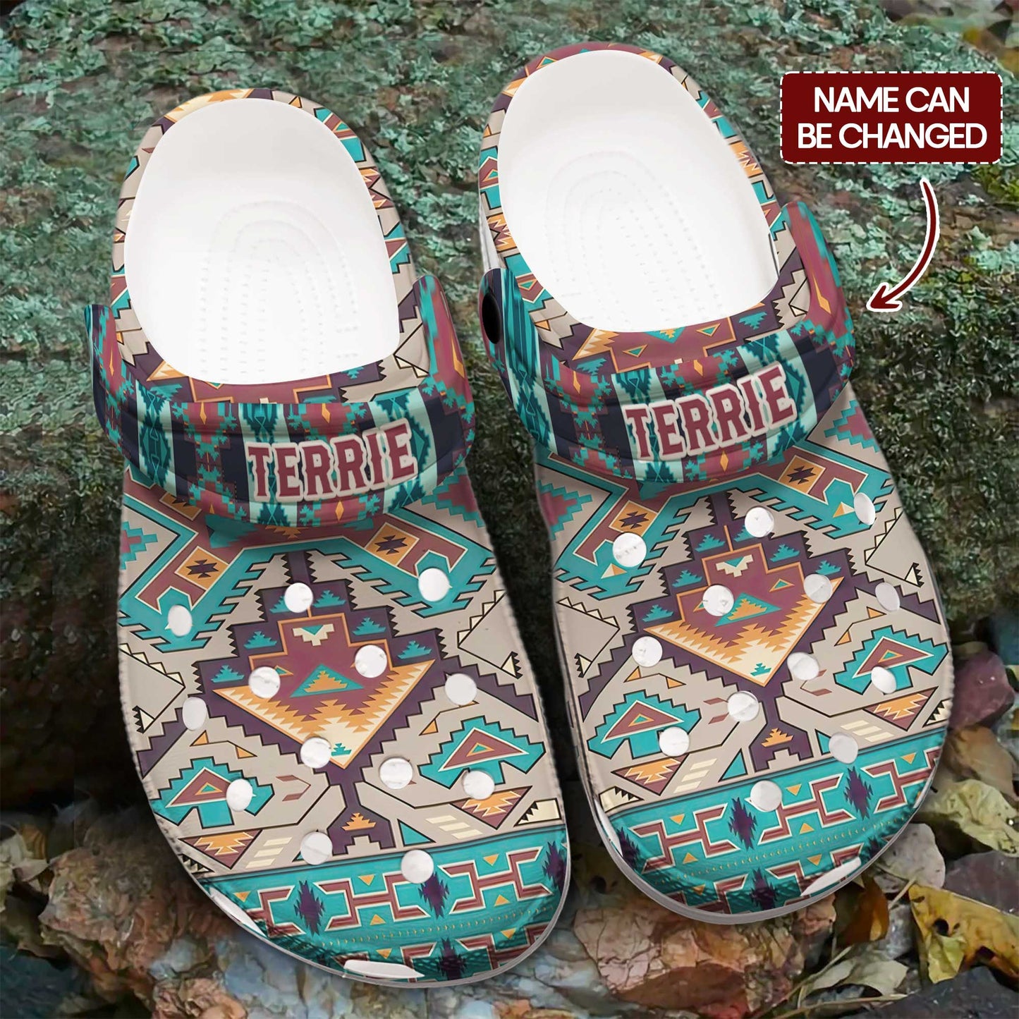 Custom Name Southwestern Pattern Clogs – Personalized Native Spirit Gift for Loved
