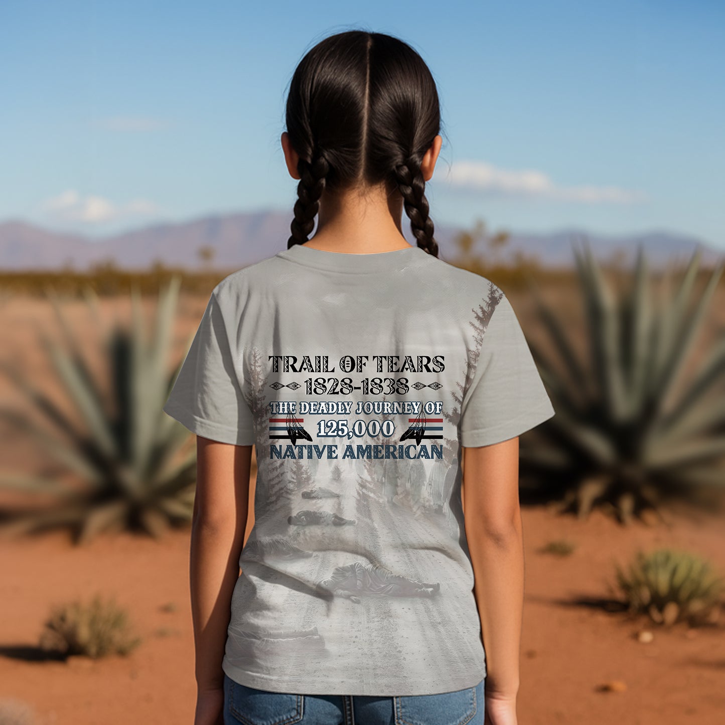 3D T-Shirt "Trail Of Tears 1828 - 1838 125000 Native American Shirt Man Ride Horse