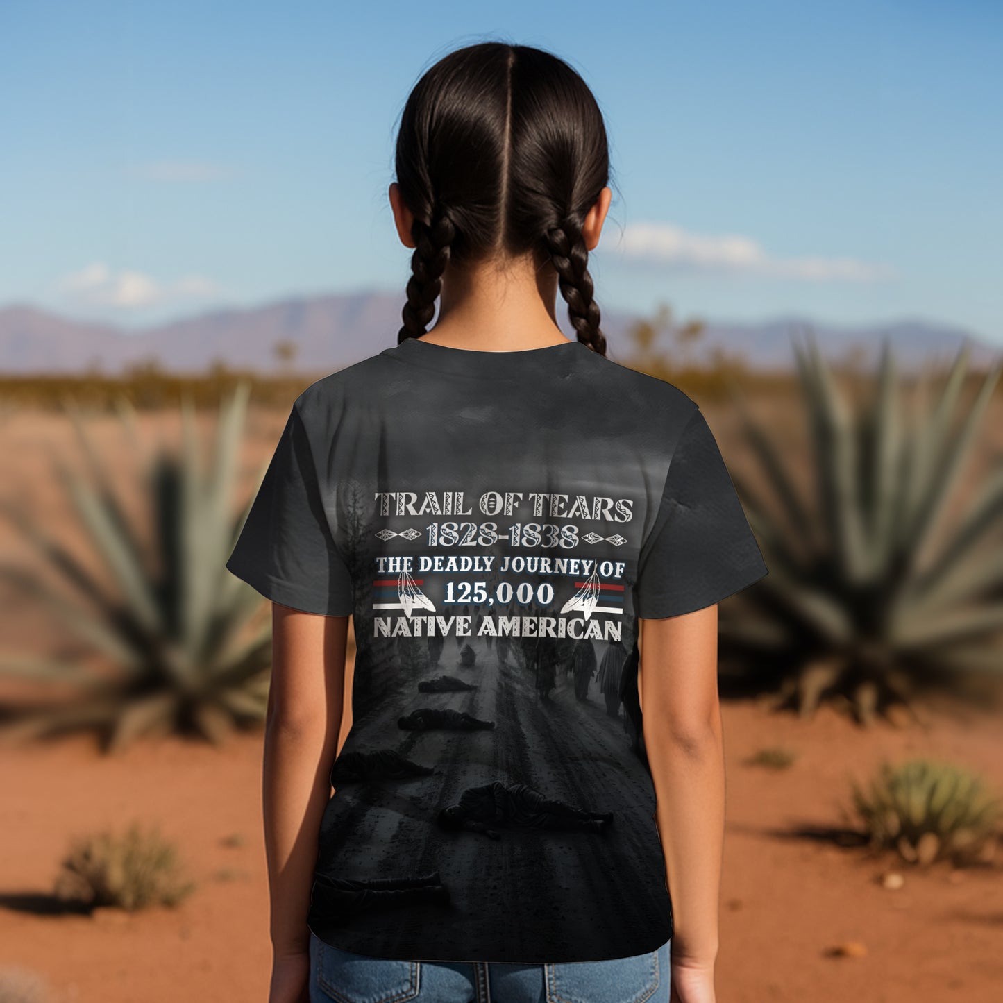 3D T-Shirt "Trail Of Tears 1828 - 1838 125000 Native American Shirt Man Ride Horse