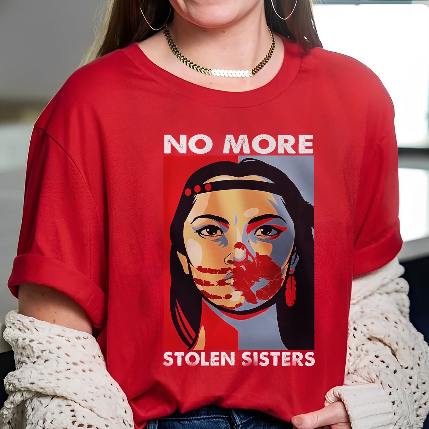 MMIW No More Stolen Sisters Red Hand Unisex Hoodie/Sweatshirt/T-Shirt 019