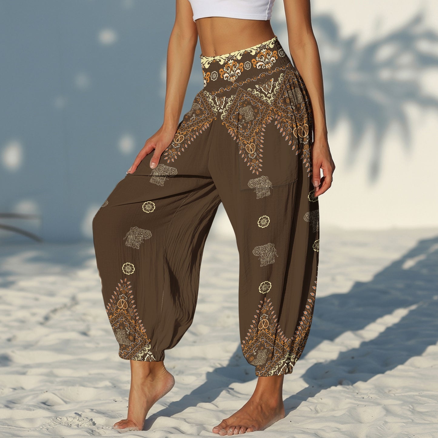Elephant Vibe Harem Pants – Boho Yoga Pants with Pockets 15