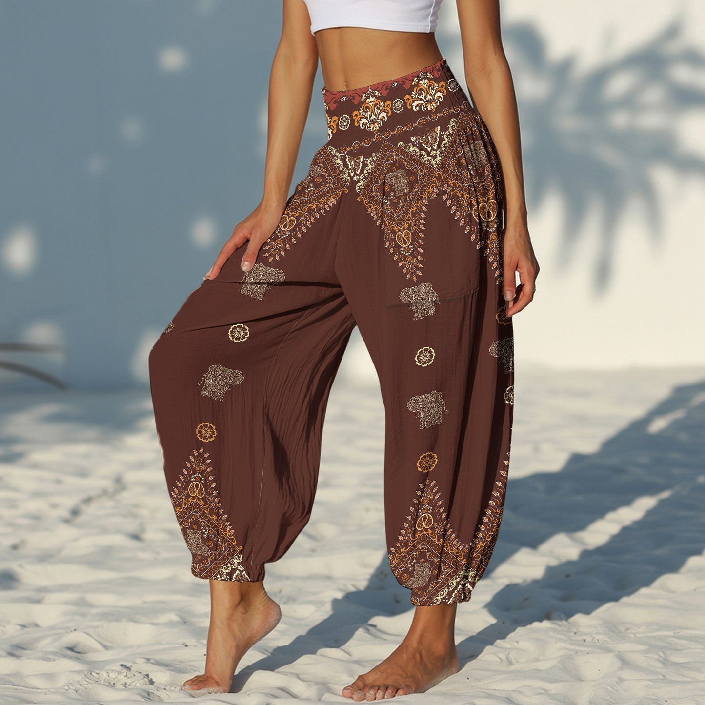 Elephant Vibe Harem Pants – Boho Yoga Pants with Pockets 15