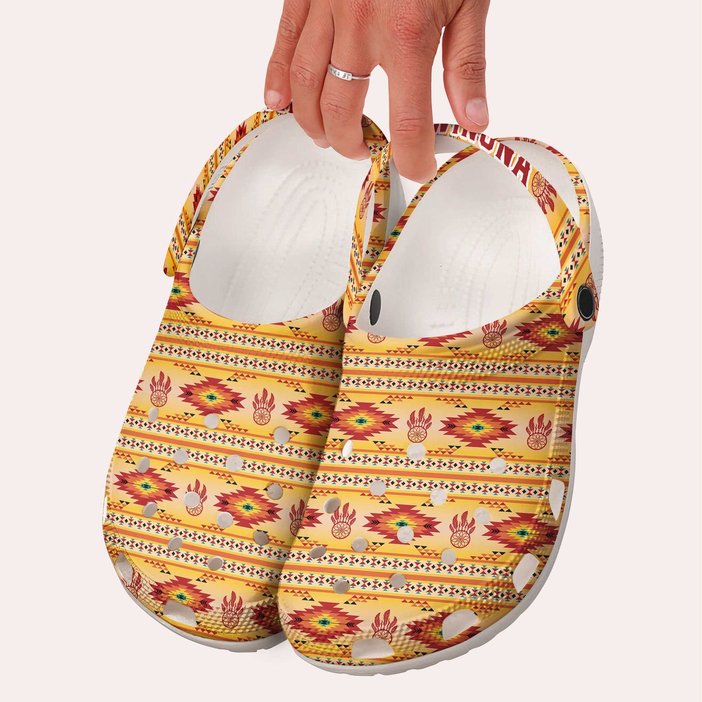 Custom Name Native Pattern Clogs – Warm & Unique Gift for the Whole Family
