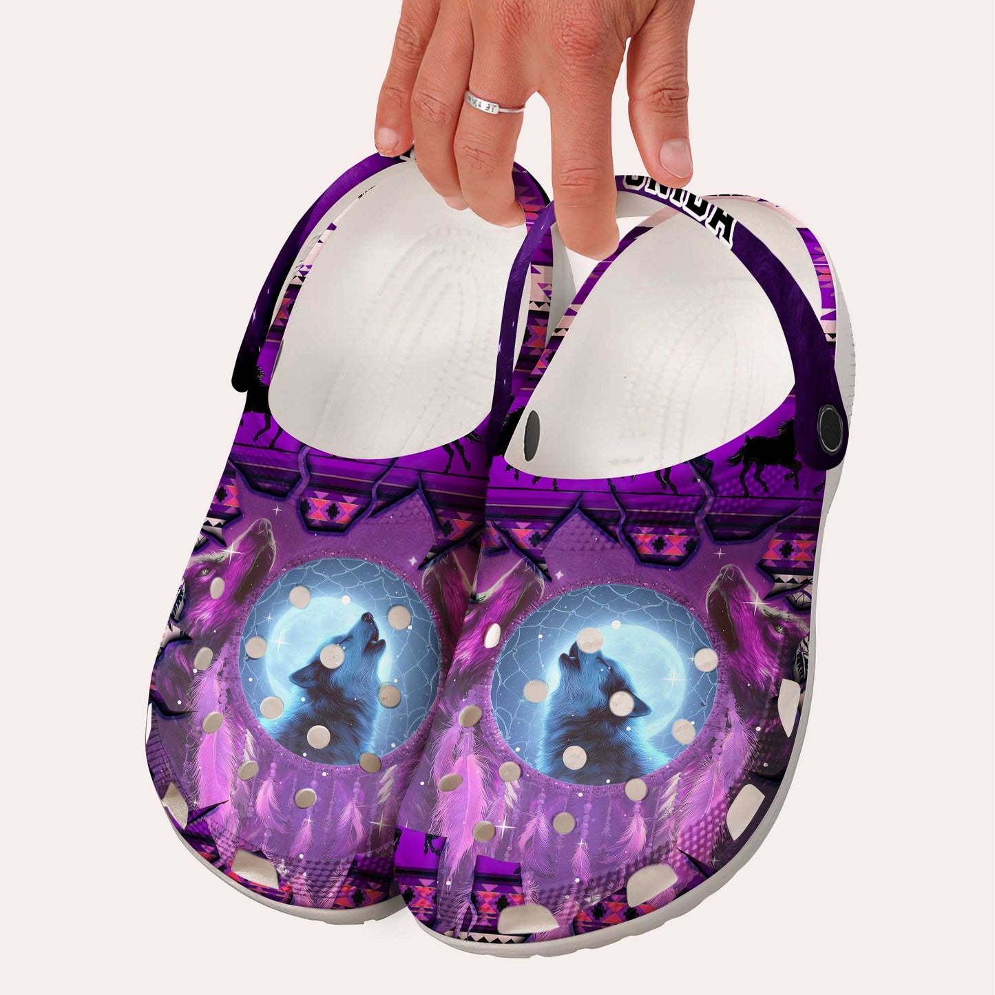 Custom Name Native Wolf Clogs – A Magical Family Gift Honoring the Spirit Within