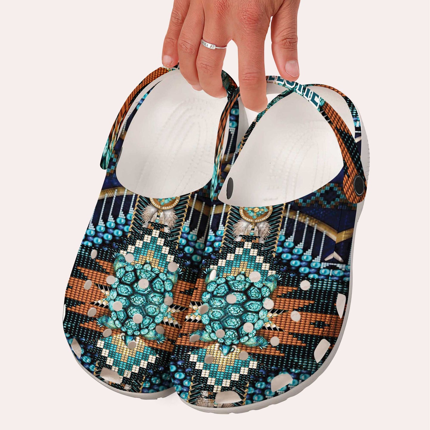 Custom Name Boho Tribal Sea Turtle Clogs – Meaningful Gift for the Whole Family
