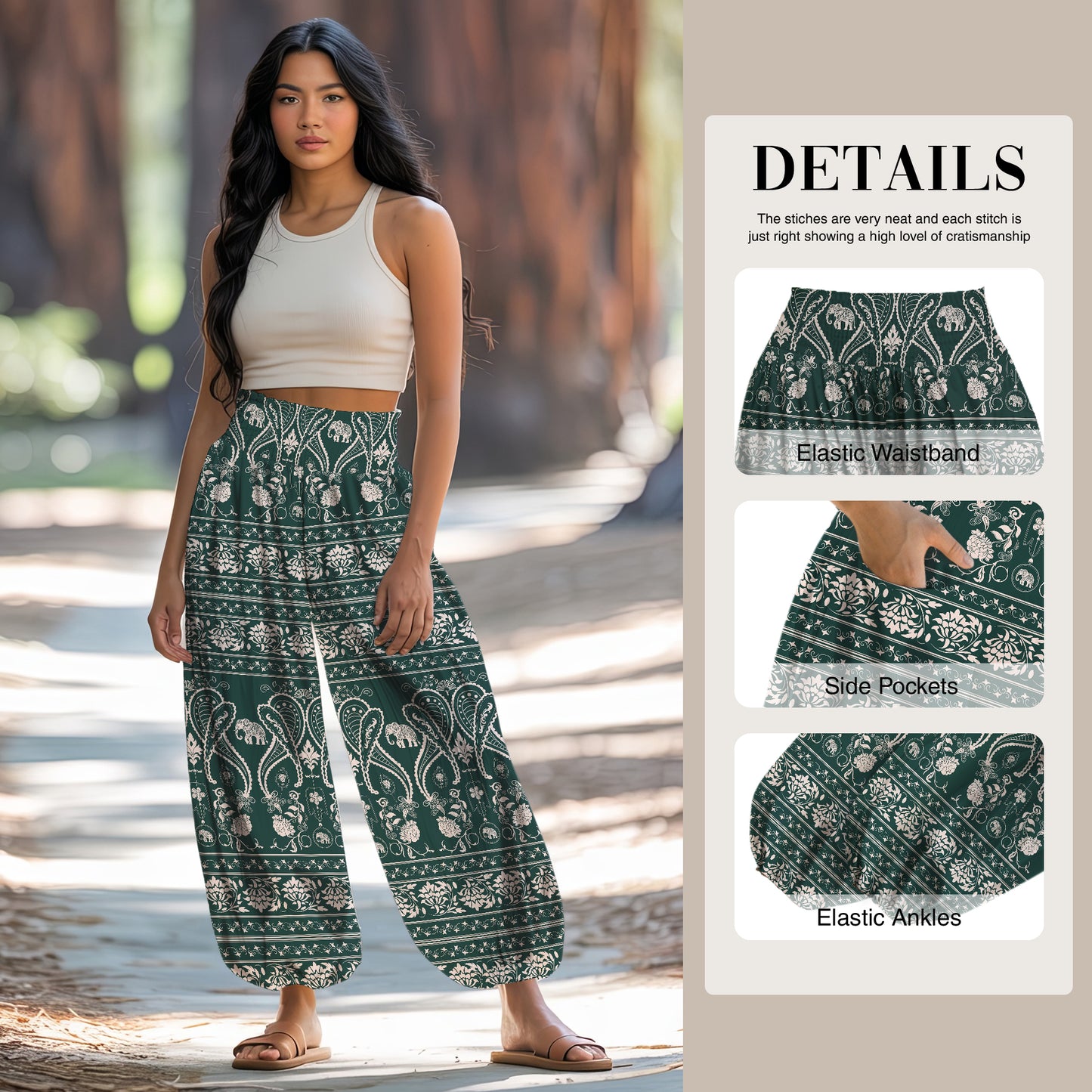 Elephant Harem Pants – Yoga Boho Clothes with Pockets 21