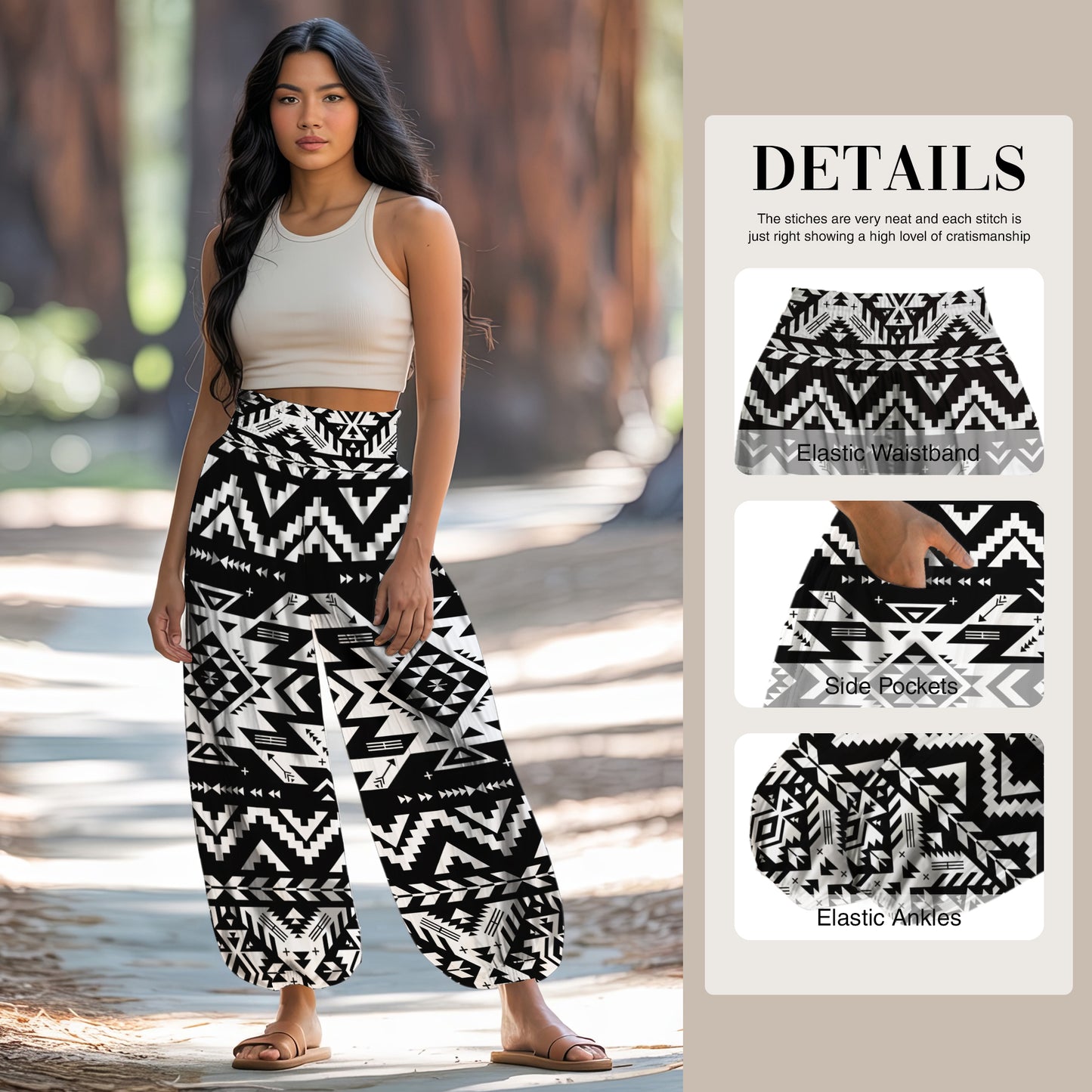 Boho Harem Pants - Yoga Boho Clothes with Pockets 01
