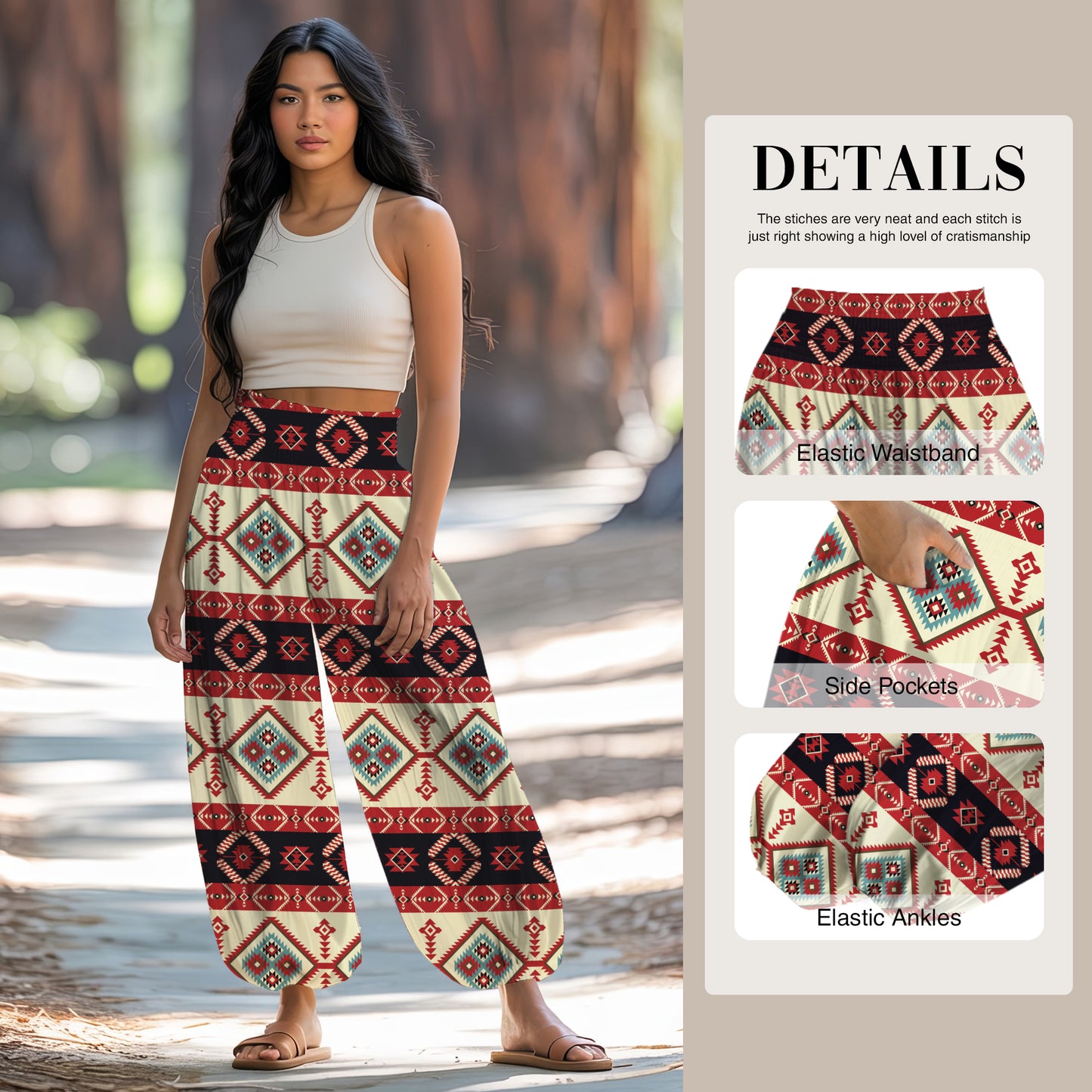 Boho Harem Pants - Yoga Boho Clothes with Pockets 13