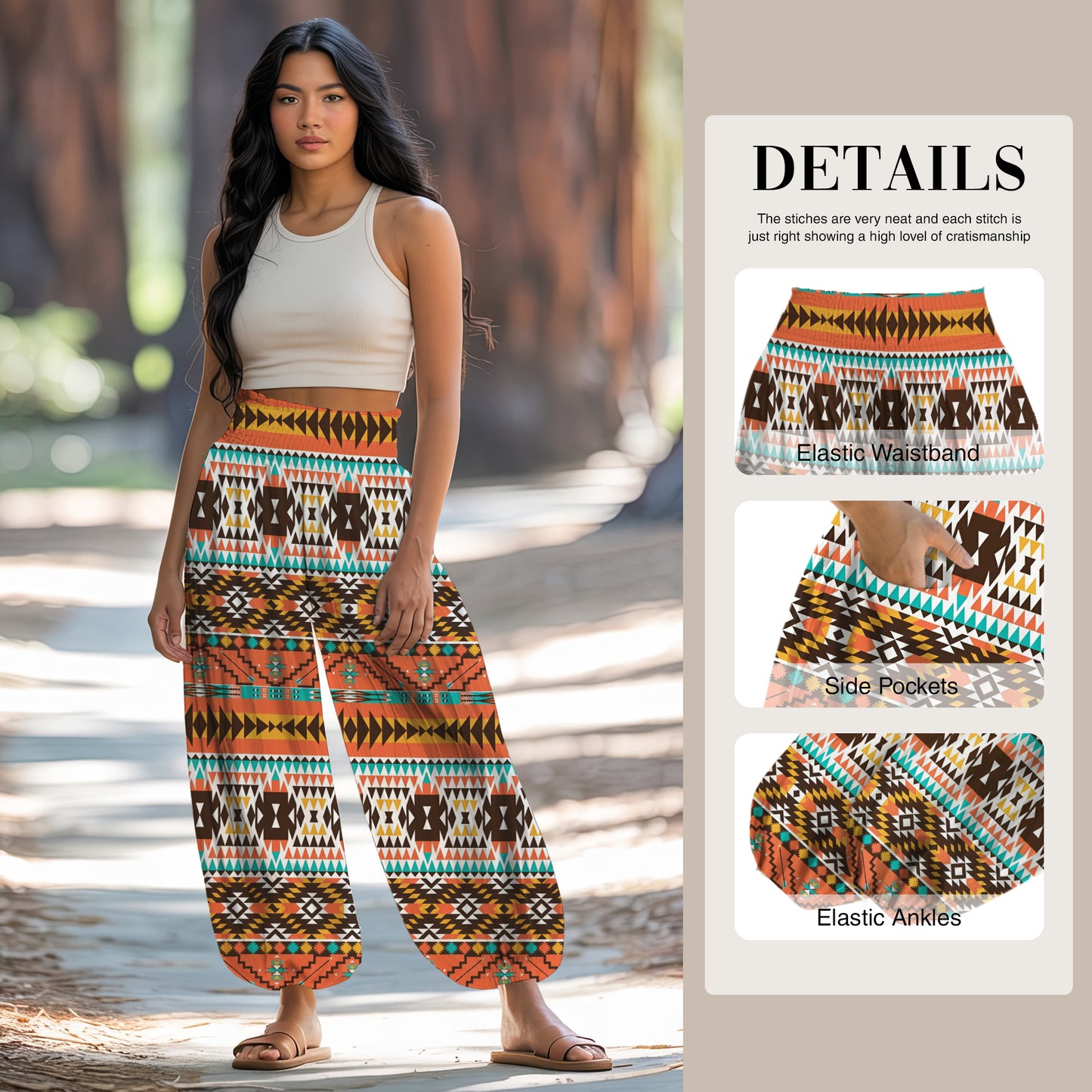 Boho Harem Pants - Yoga Boho Clothes with Pockets 14