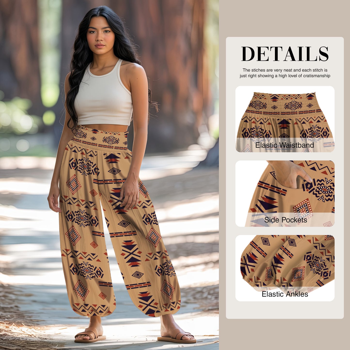 Boho Harem Pants - Yoga Boho Clothes with Pockets 02