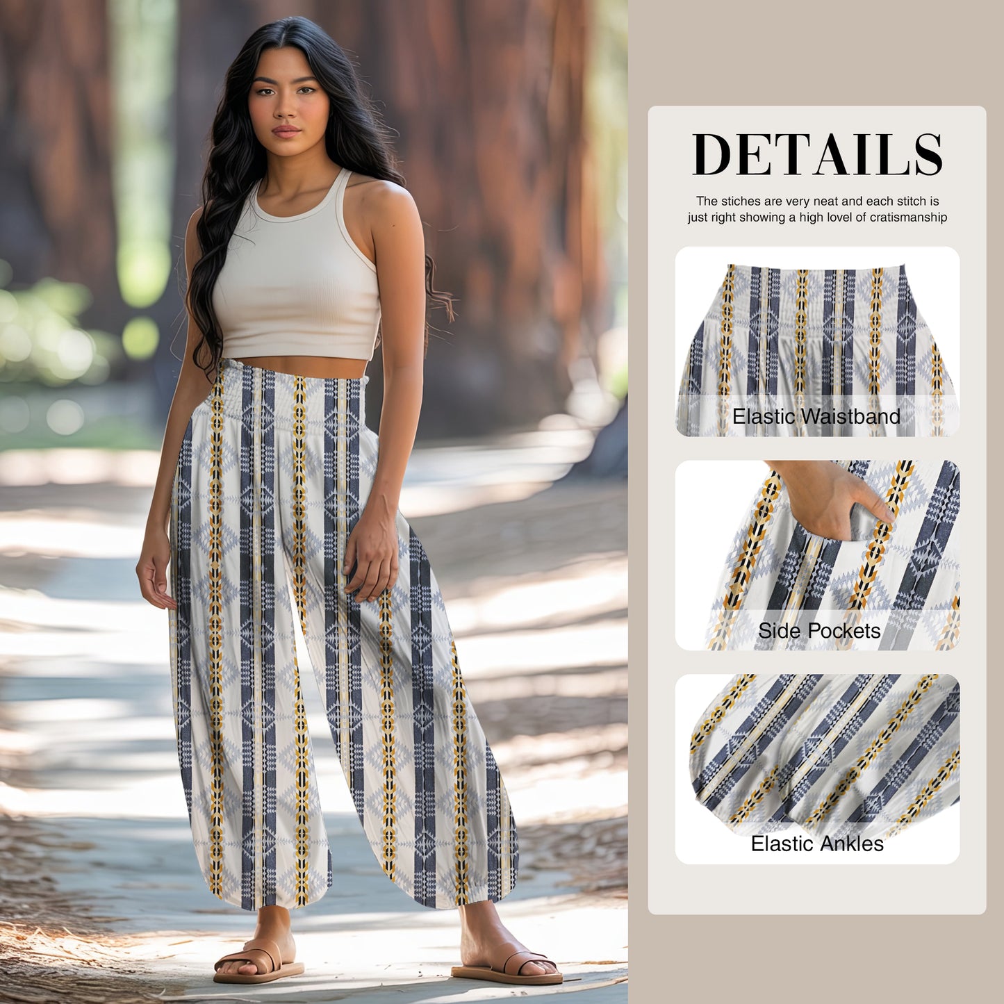 Boho Harem Pants - Yoga Boho Clothes with Pockets