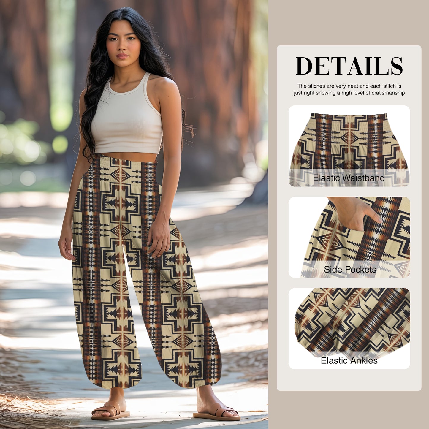 Boho Harem Pants - Yoga Boho Clothes with Pockets 11