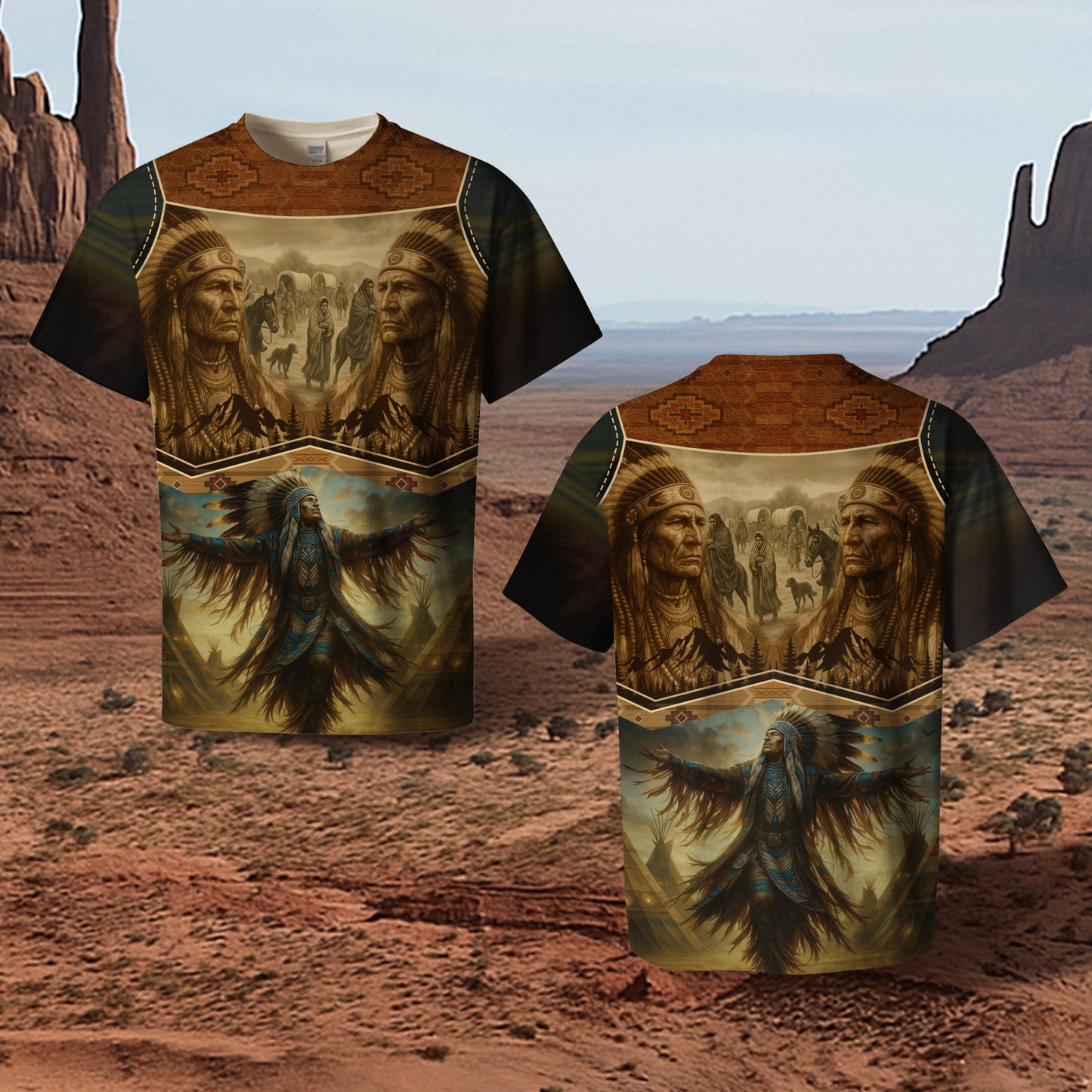 3D T-Shirt " Spirit of the Ancestors – The Eternal Wisdom of the Chiefs"