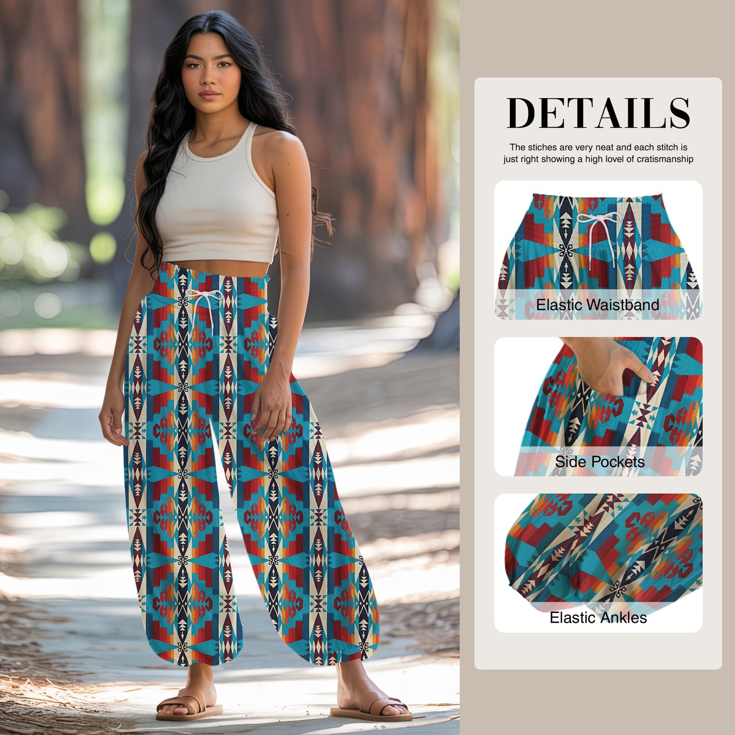 Boho Harem Pants - Yoga Boho Clothes with Pockets 08