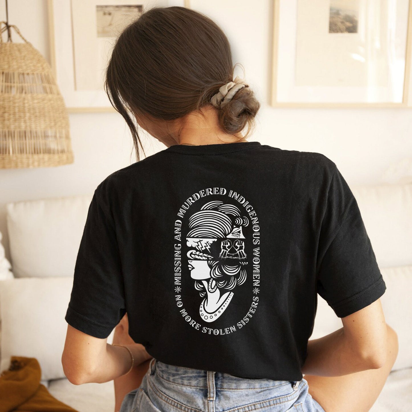 No More Stolen Sisters MMIW - Unisex T-Shirt/T-Shirt V-Neck/Hoodie/Sweatshirt - Two Sides