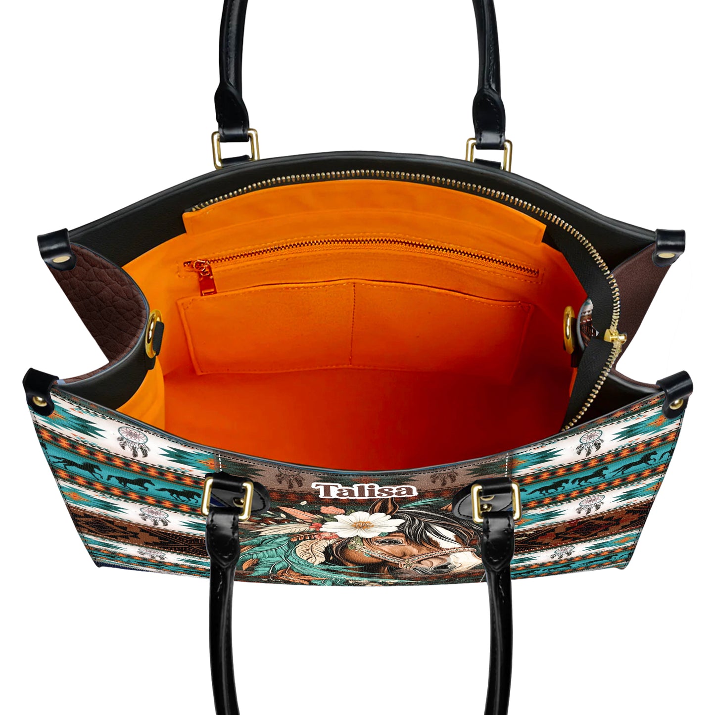 Personalized Leather Handbag for Women - Design Patterns Boho Western Style 01