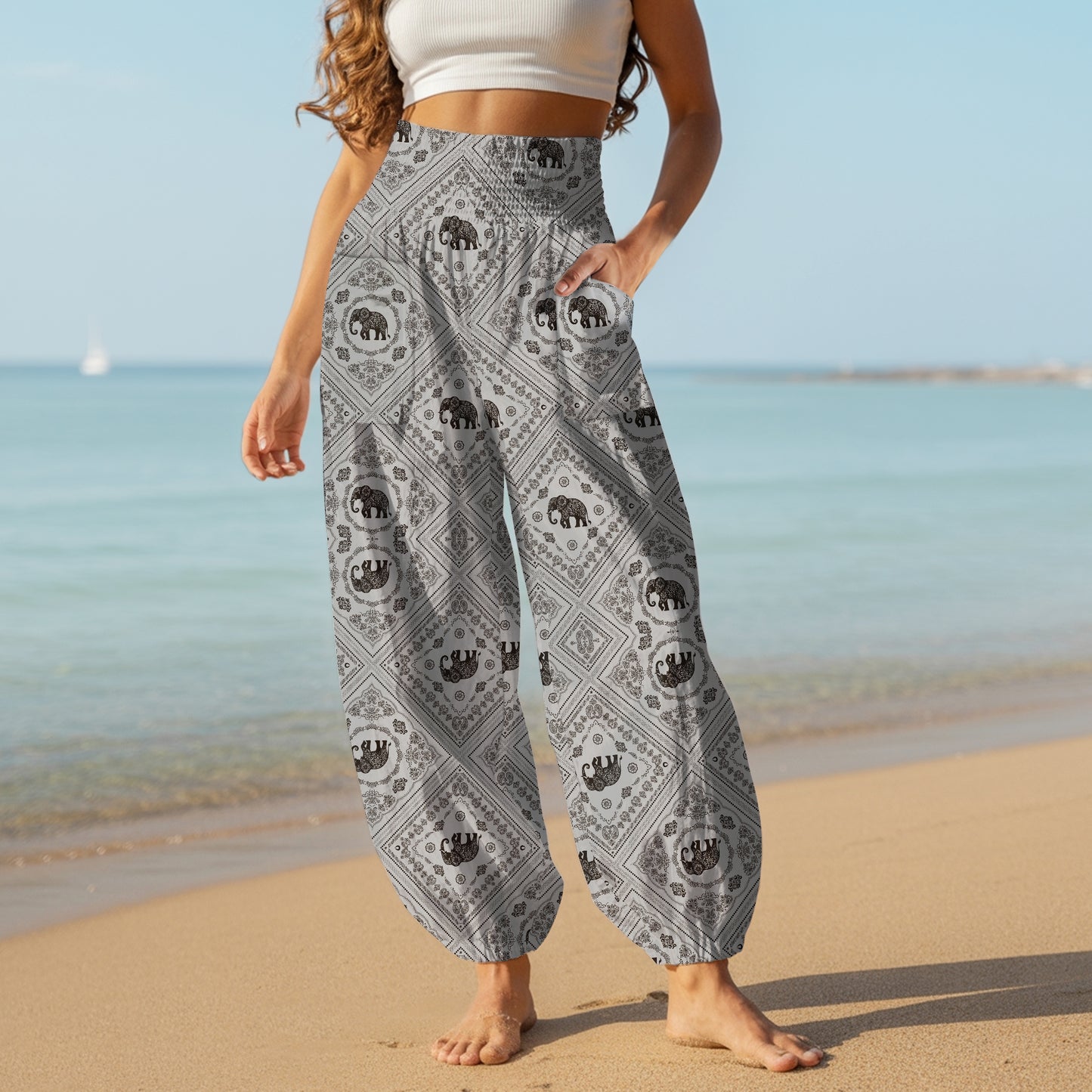 Elephant Harem Pants – Yoga Boho Clothes with Pockets 20