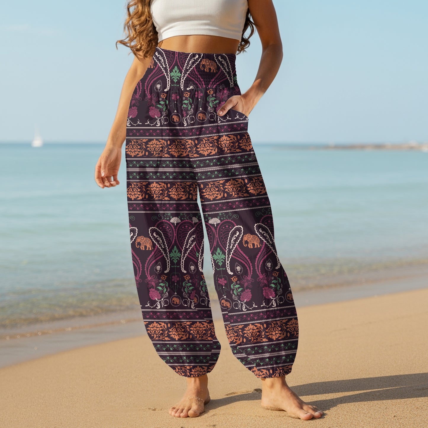 Elephant Harem Pants – Yoga Boho Clothes with Pockets 21