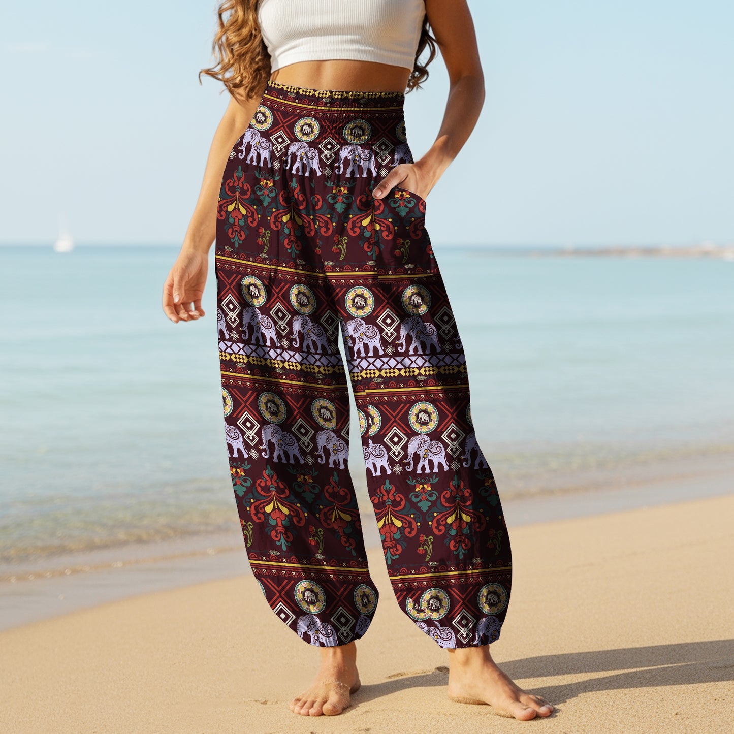 Elephant Harem Pants – Yoga Boho Clothes with Pockets 23