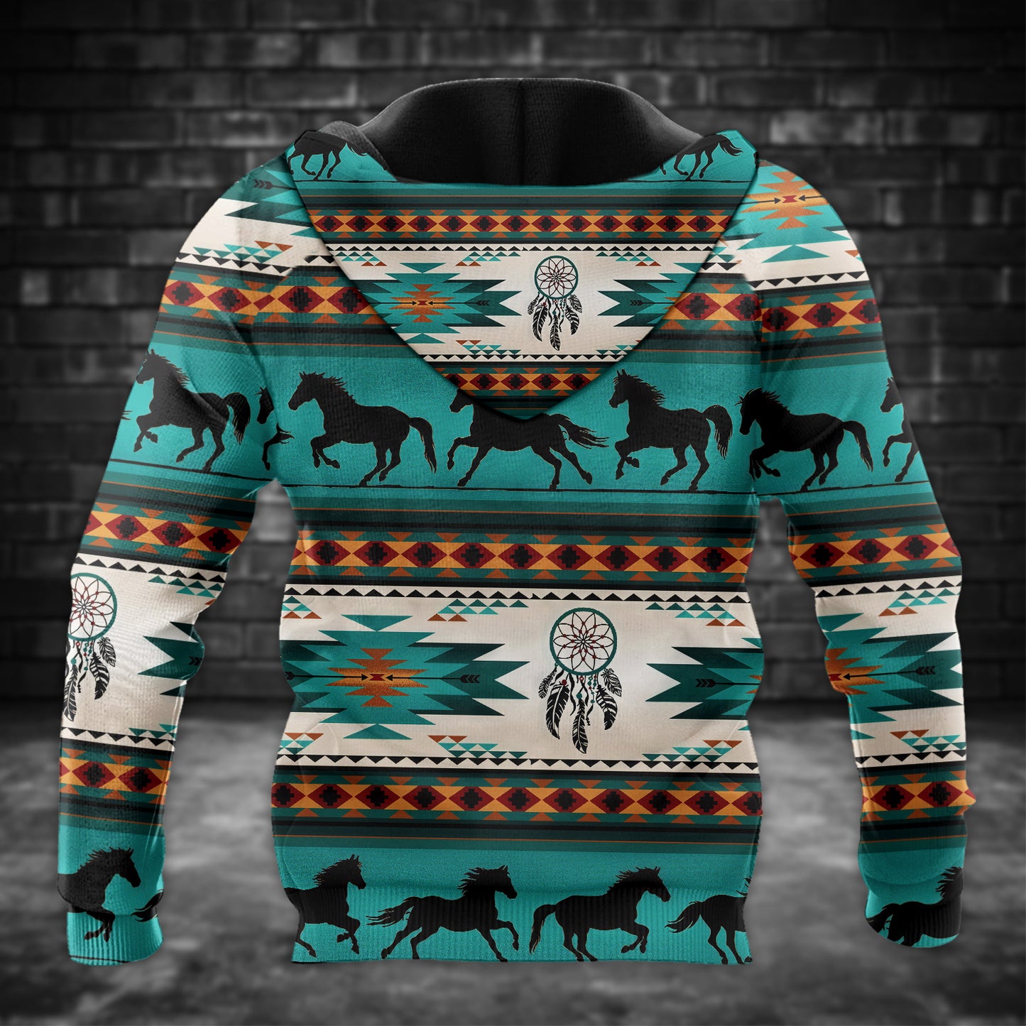 Aztec Geometric-Pattern Horse All Over Print Graphic Native