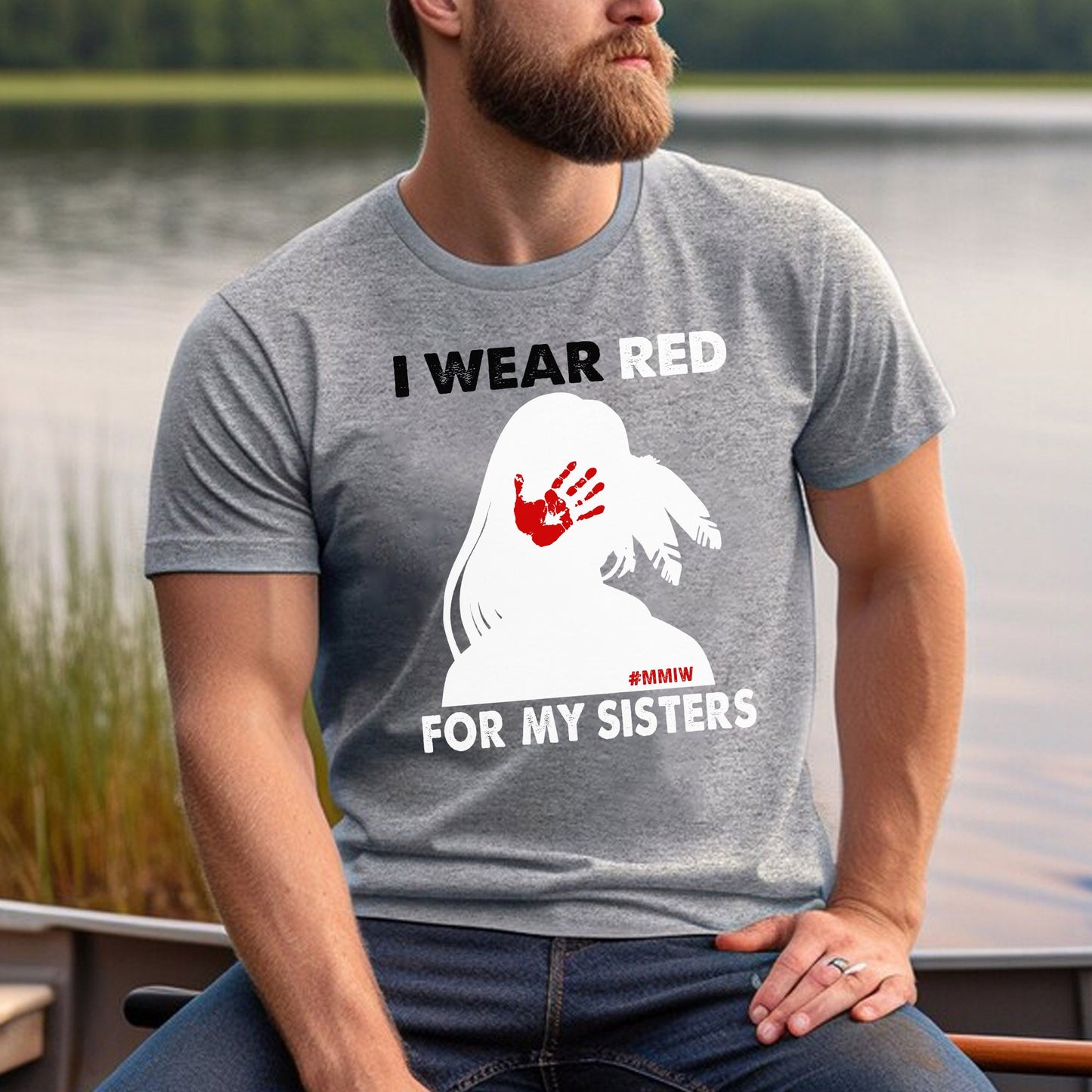 MMIW I Wear Red For My Sister, No More Stolen Sisters Red Hand