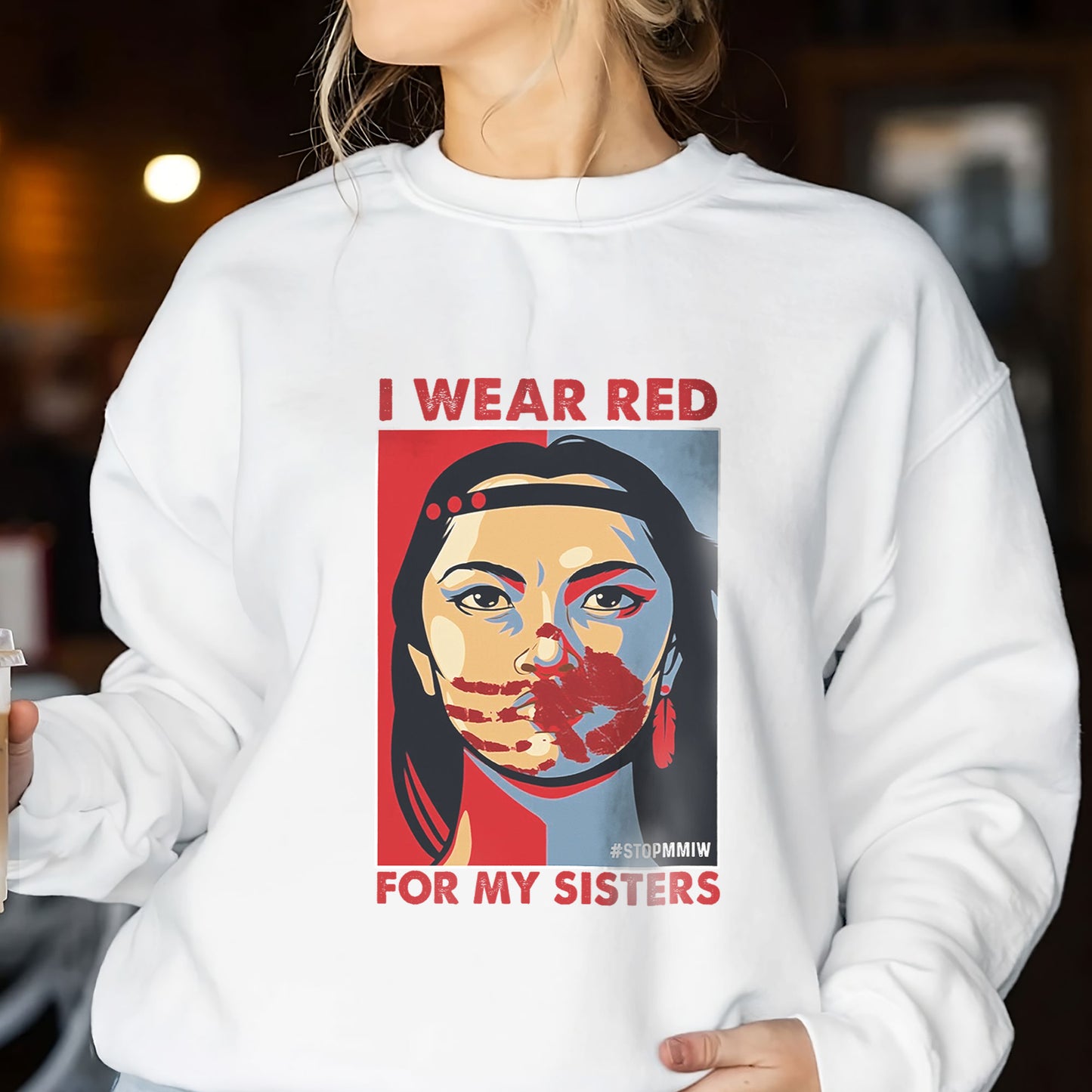 MMIW I Wear Red For My Sister Woman Red Hand All Sizes Unisex T-Shirt/Hoodie/Sweatshirt