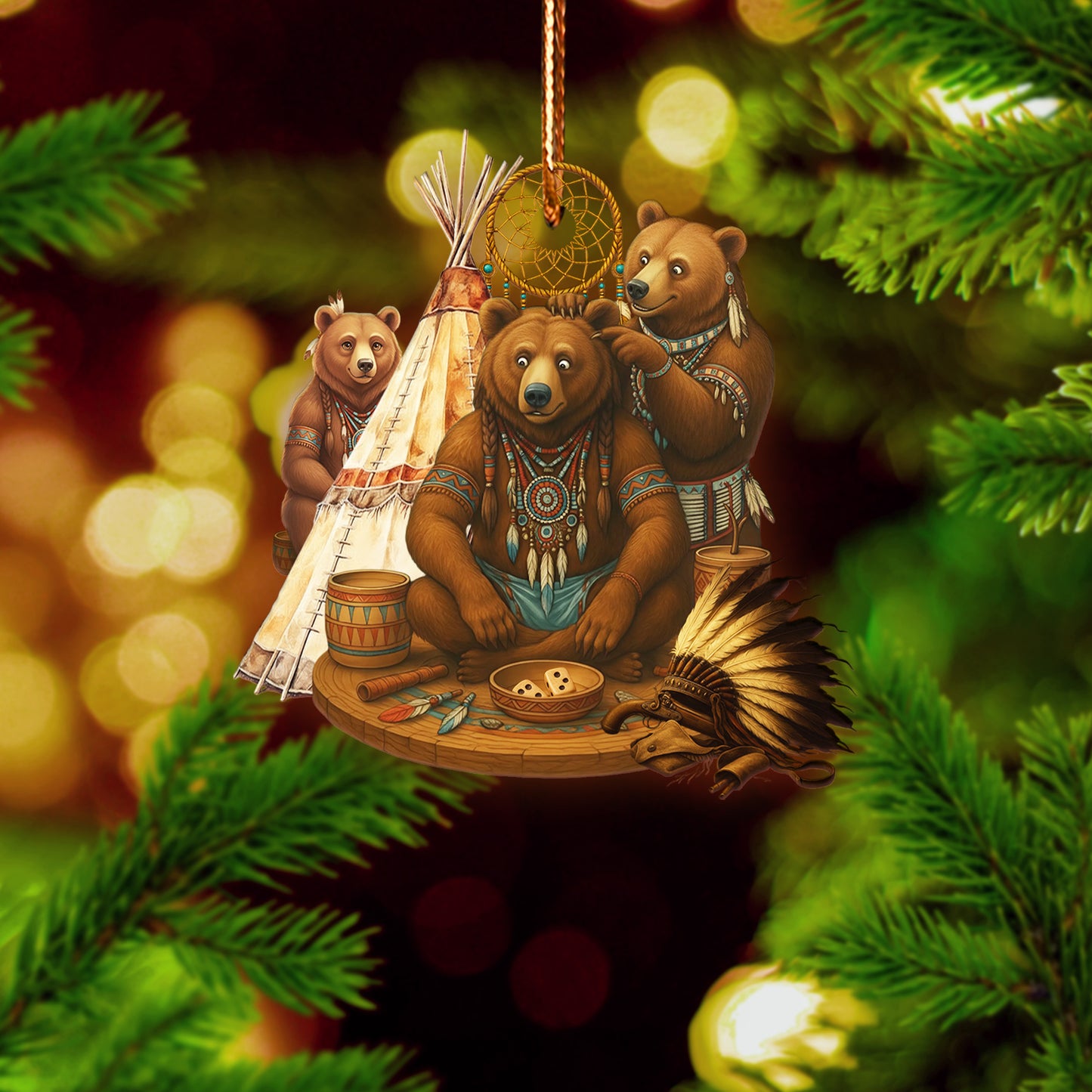 Tribal Bear Family - Unique Christmas Gift Decor Flat Acrylic