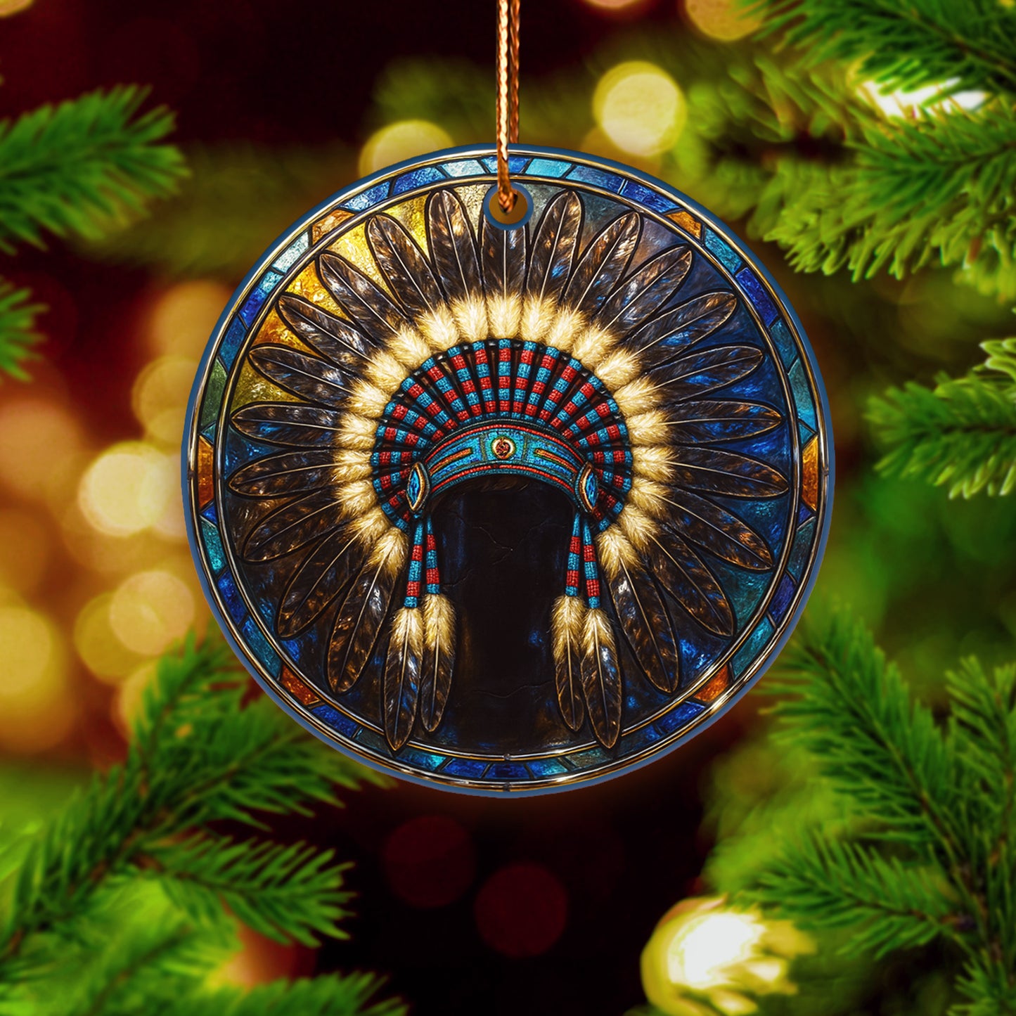 Spirit of the Chief β Native-Inspired Ornament Acrylic Symbolizing Wisdom, Leadership, and the Power of Legacy