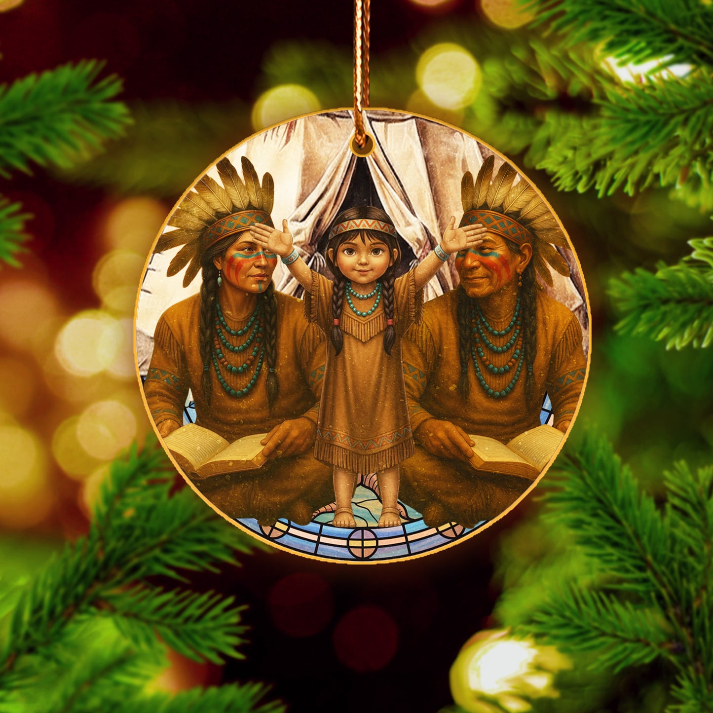 "Native Family Ornament Acrylic– Generations of Wisdom and Love