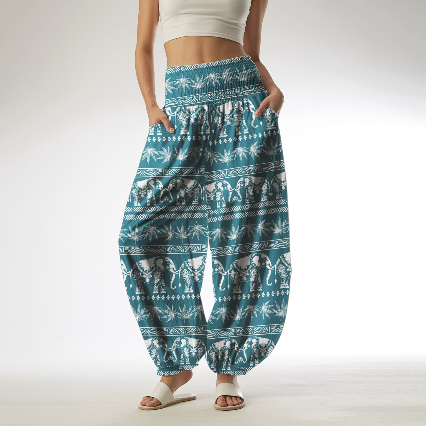 Elephant Harem Pants – Boho Yoga Pants with Pockets 02