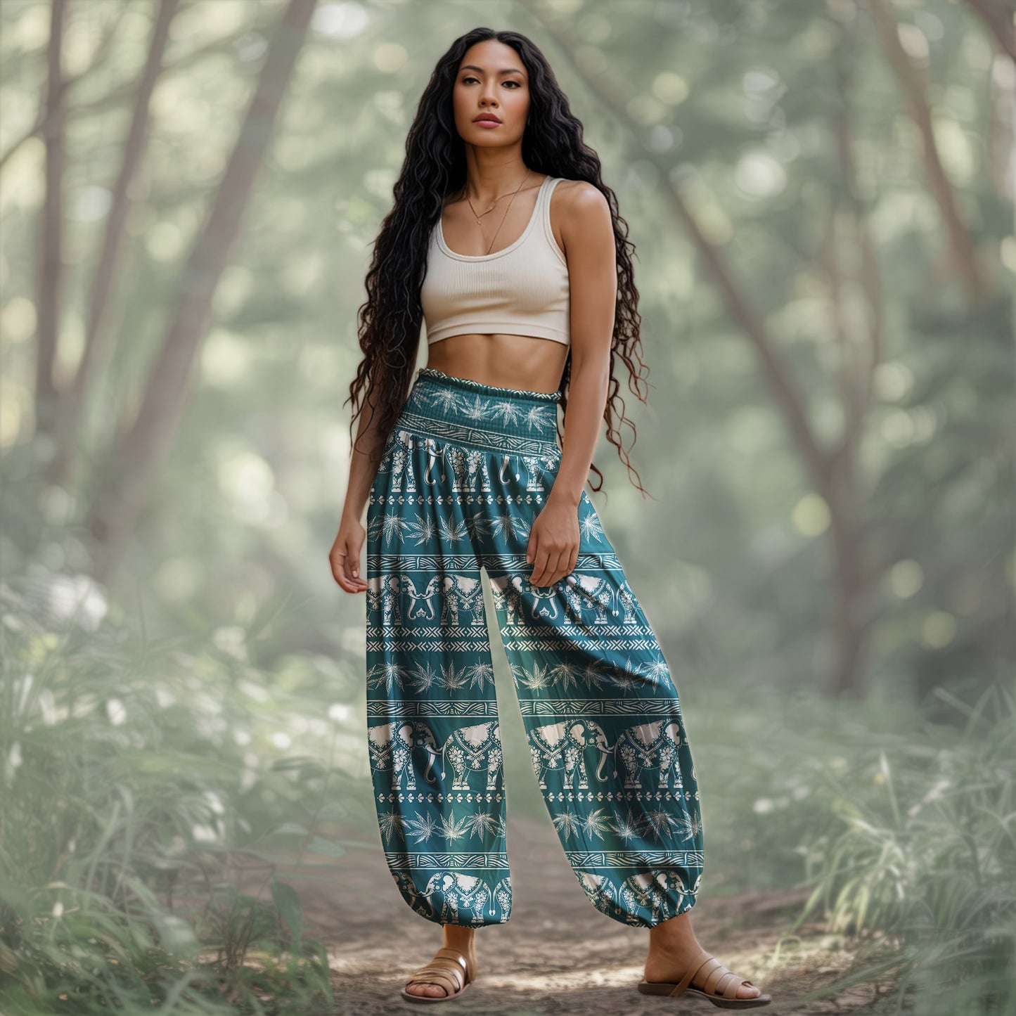 Elephant Harem Pants – Boho Yoga Pants with Pockets 02