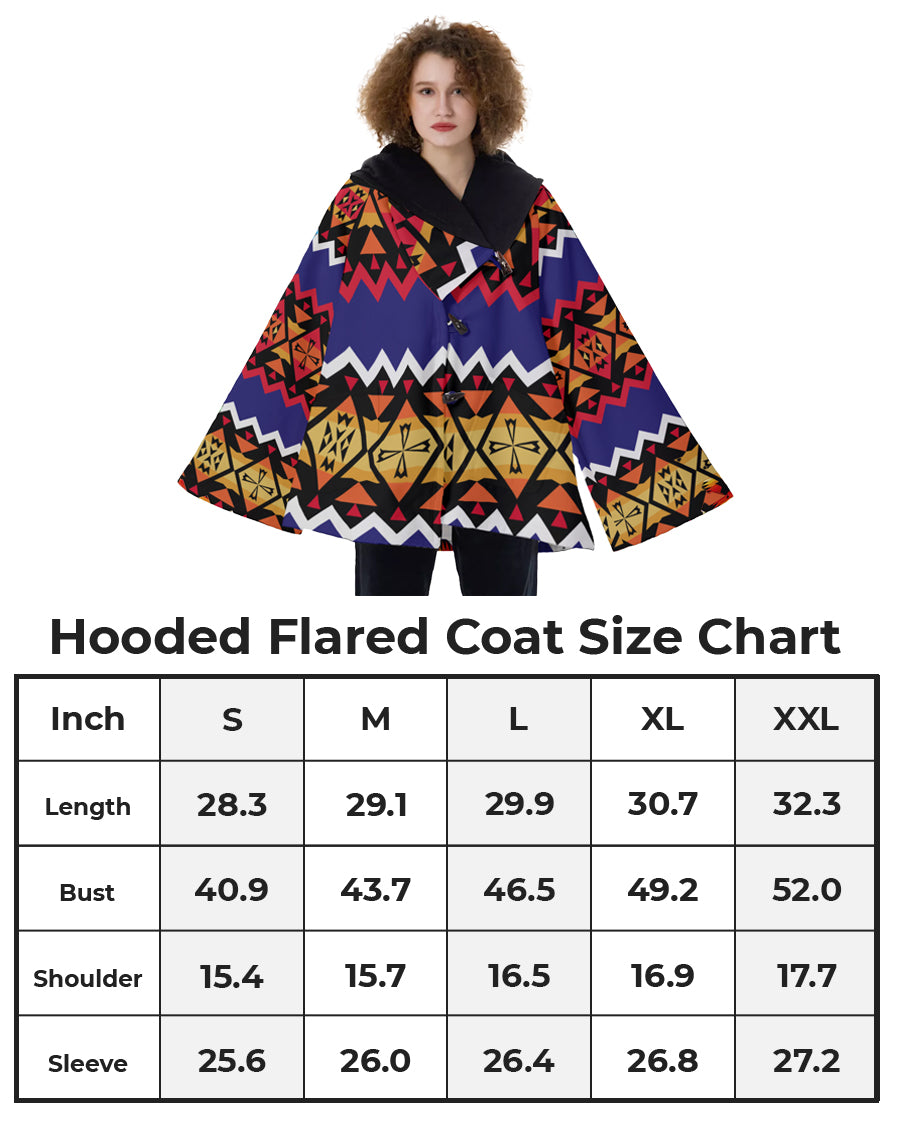 Fashion Women Pattern Button Coat Print Hooded Jacket Outerwear 07