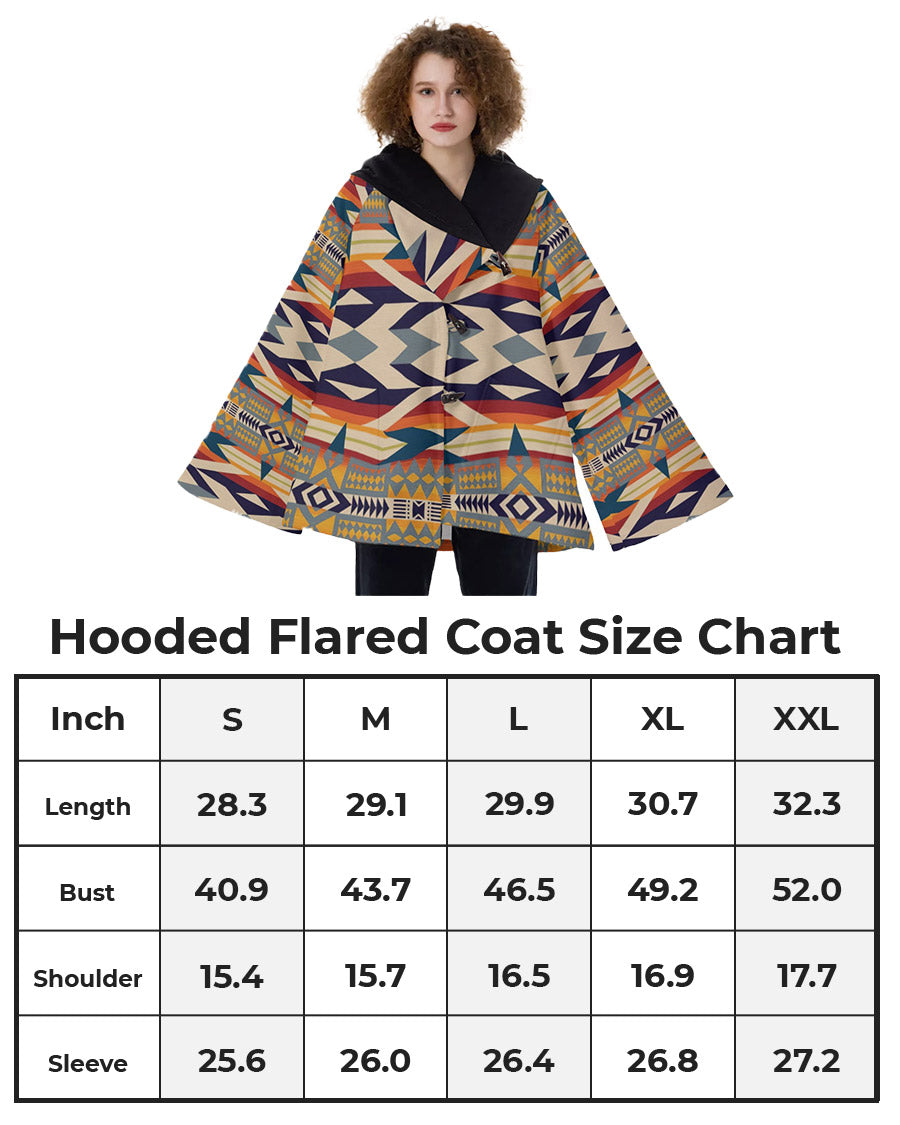 Fashion Women Pattern Button Coat Print Hooded Jacket Outerwear 06