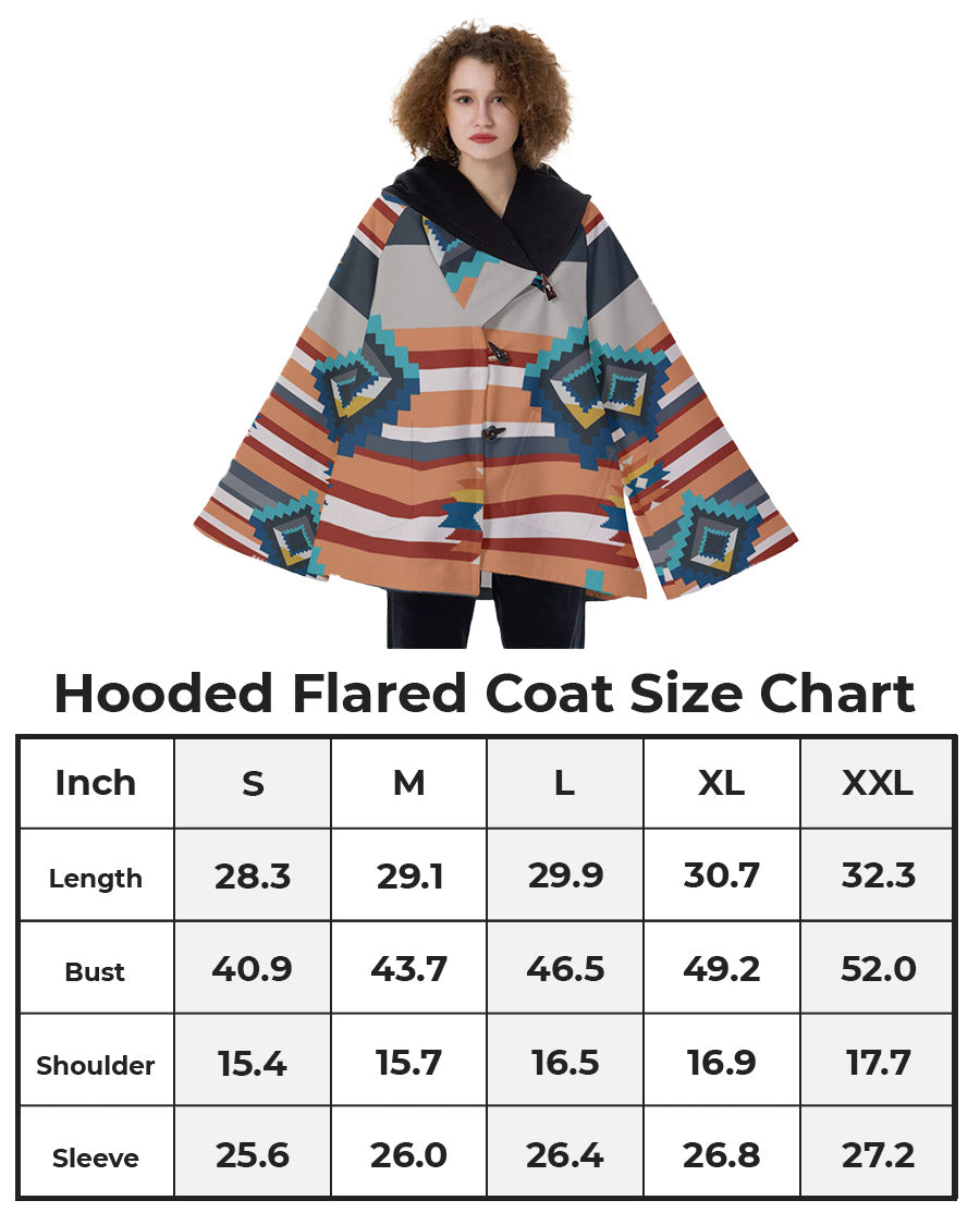 Fashion Women Pattern Button Coat Print Hooded Jacket Outerwear 05